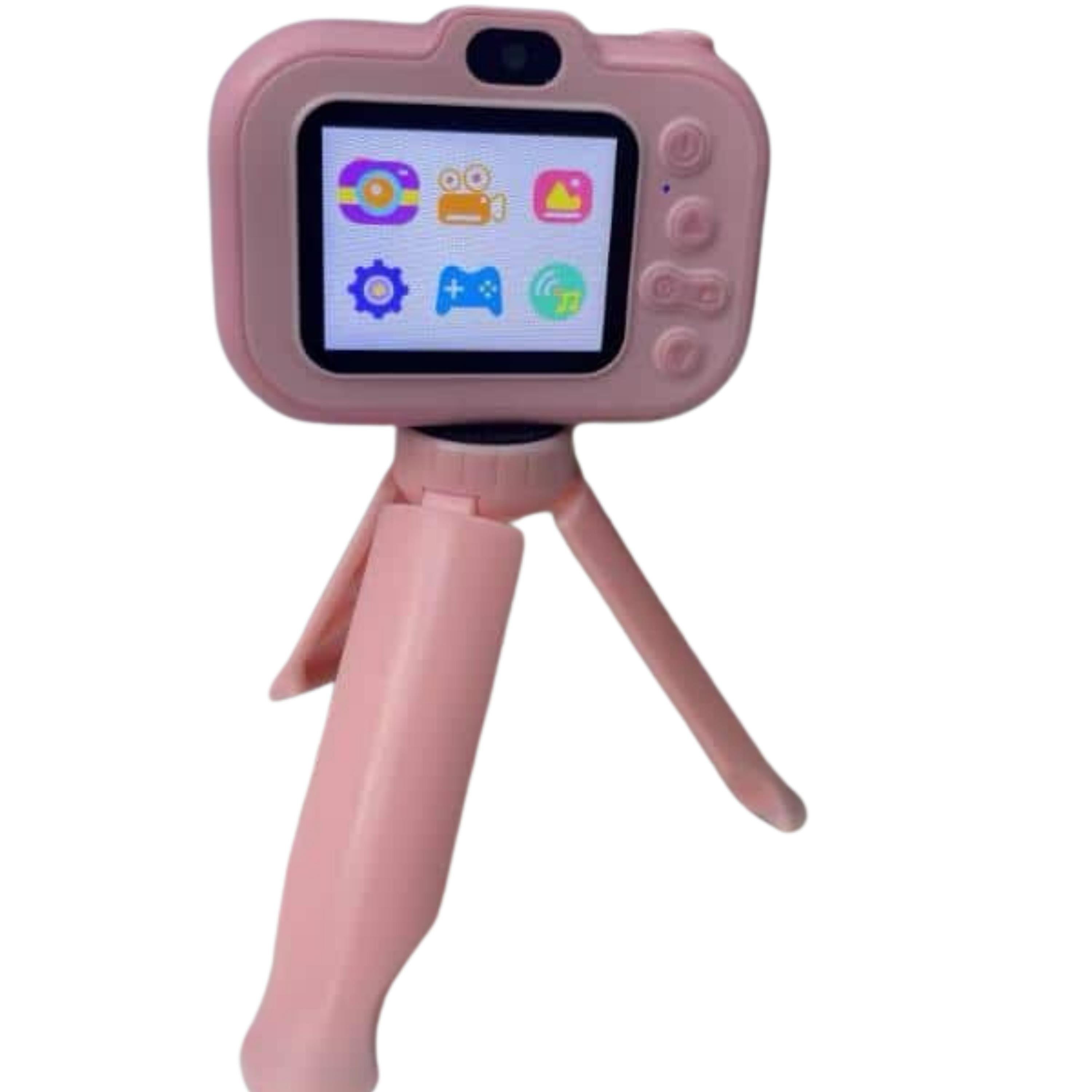 Pembe Çocuk Dijital Fotoğraf Makinesi Ayaklı Mini Çocuk Kamerası