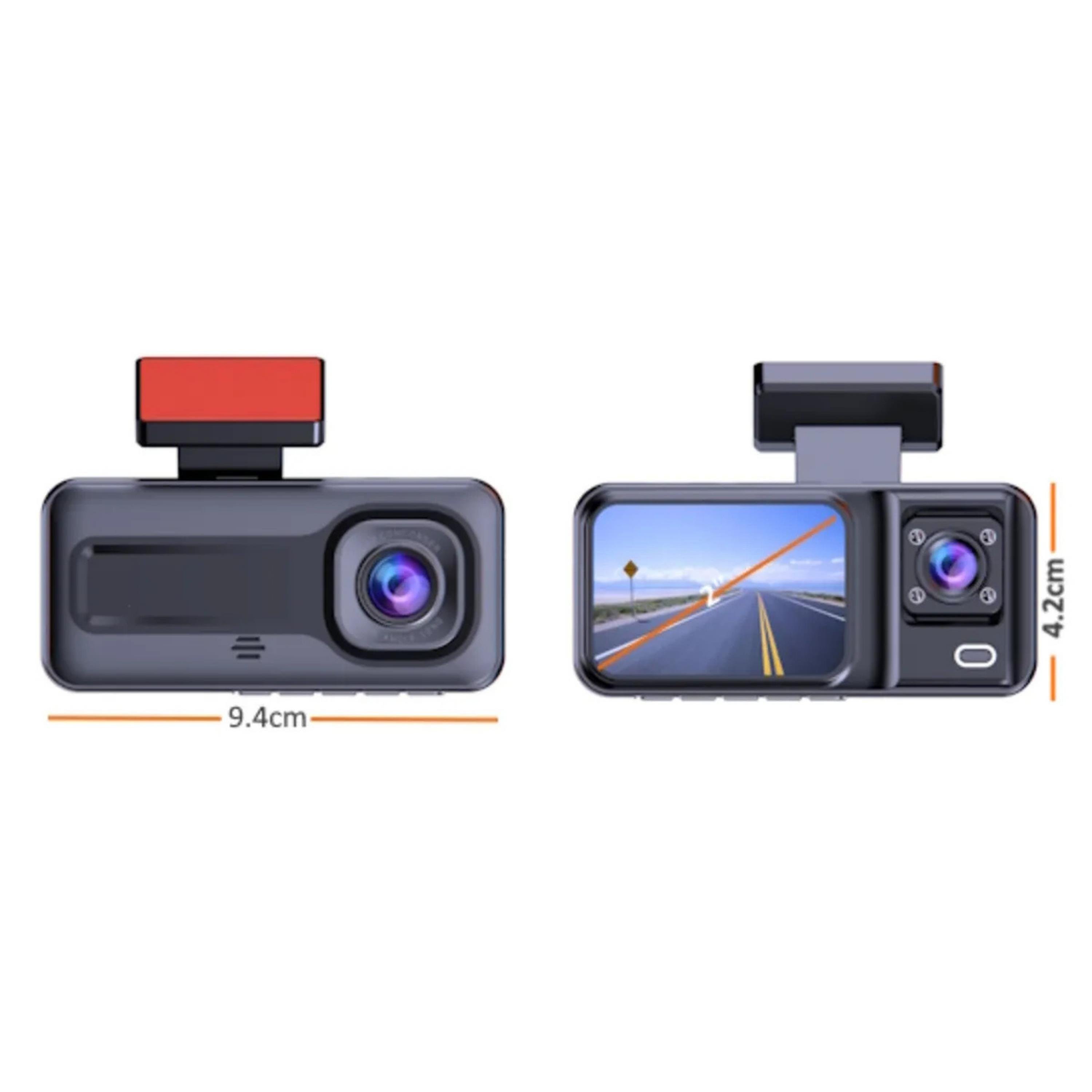 Üç Kameralı (Ön+İç+Arka) Araç içi Kamera Wifi Özellikli 1080P Ultra Hd
