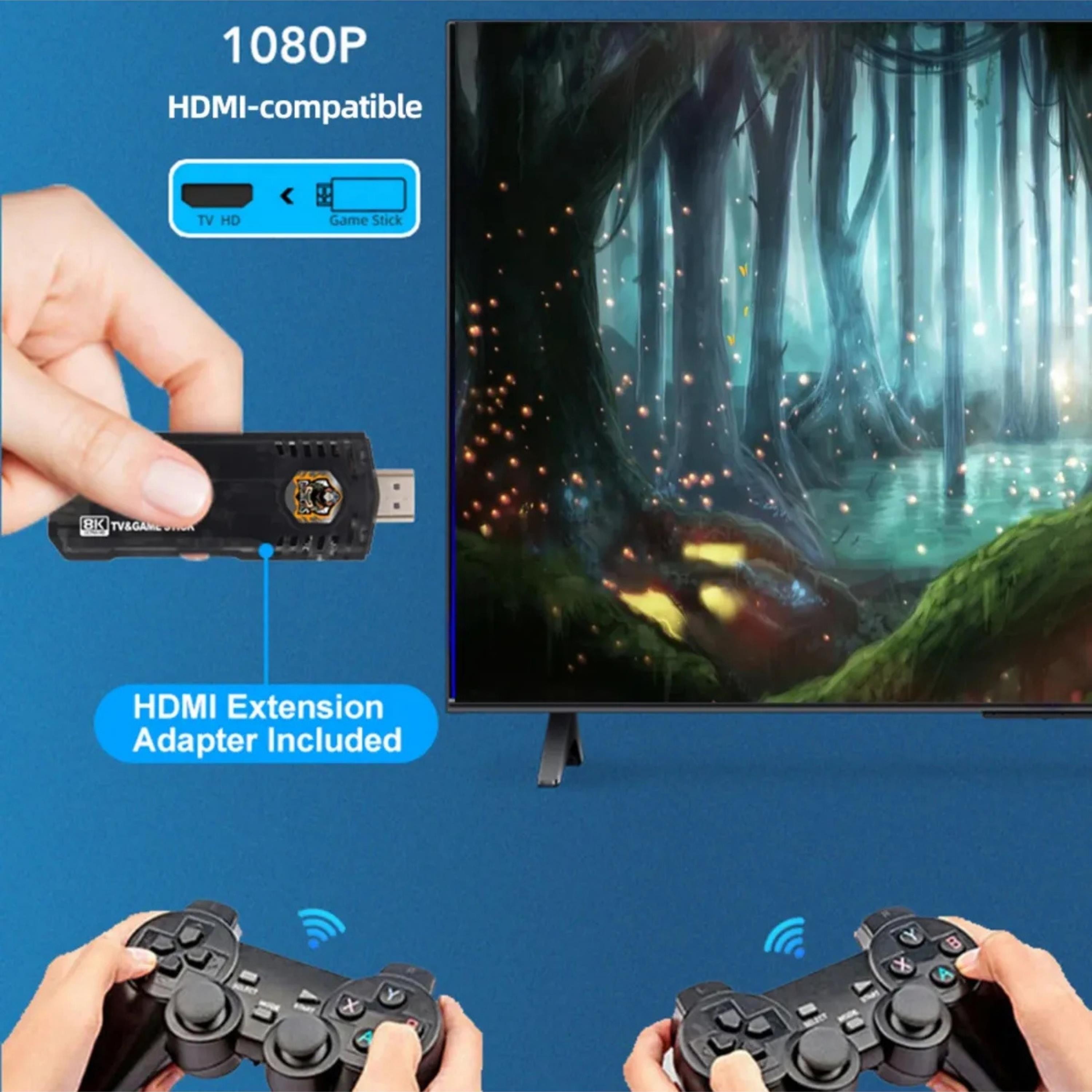 Game Box 5G Android TV + Game Siyah İki Kollu