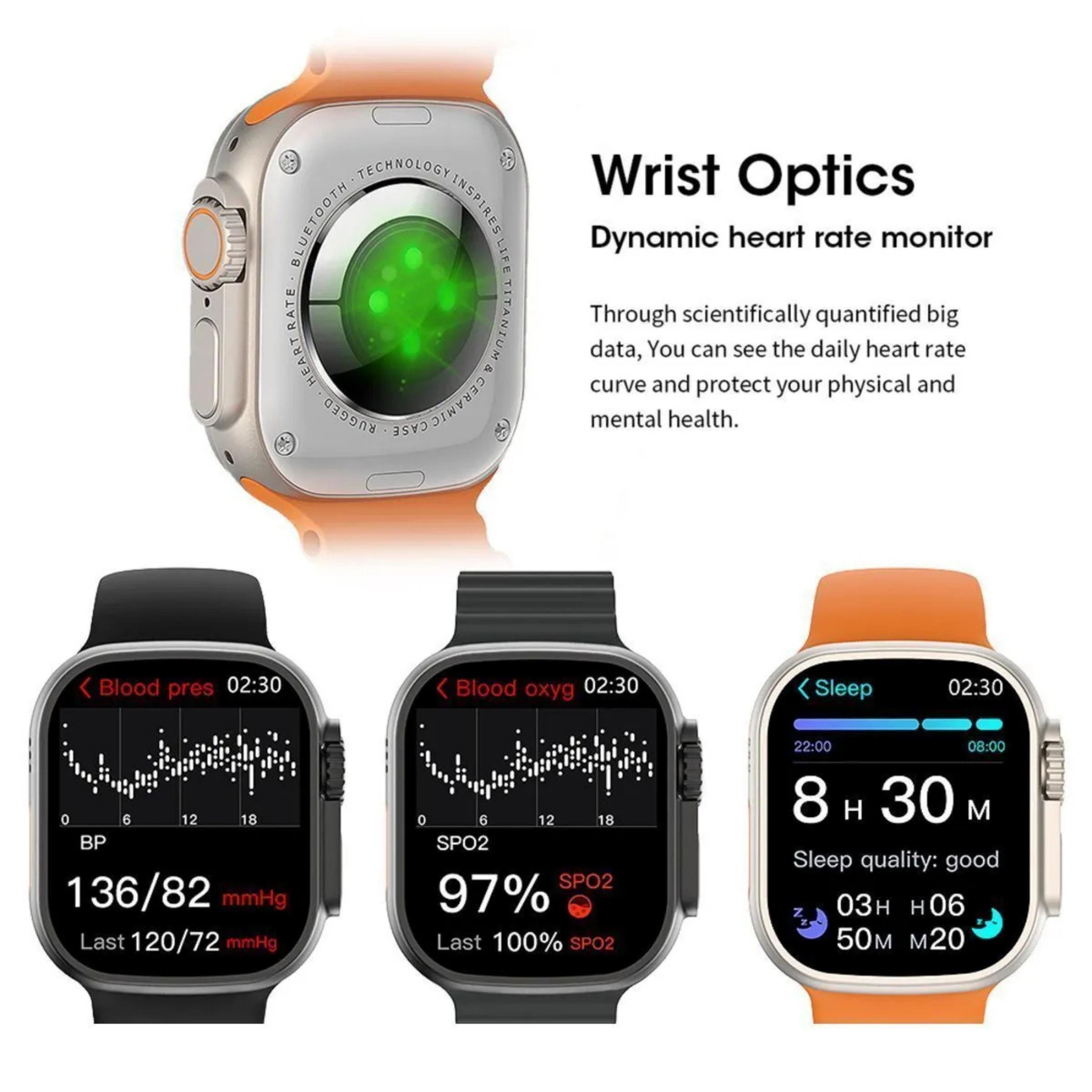 T10 Ultra 2.09 İnç 49mm Siyah Kasa Çift Kordonlu Akıllı Saat
