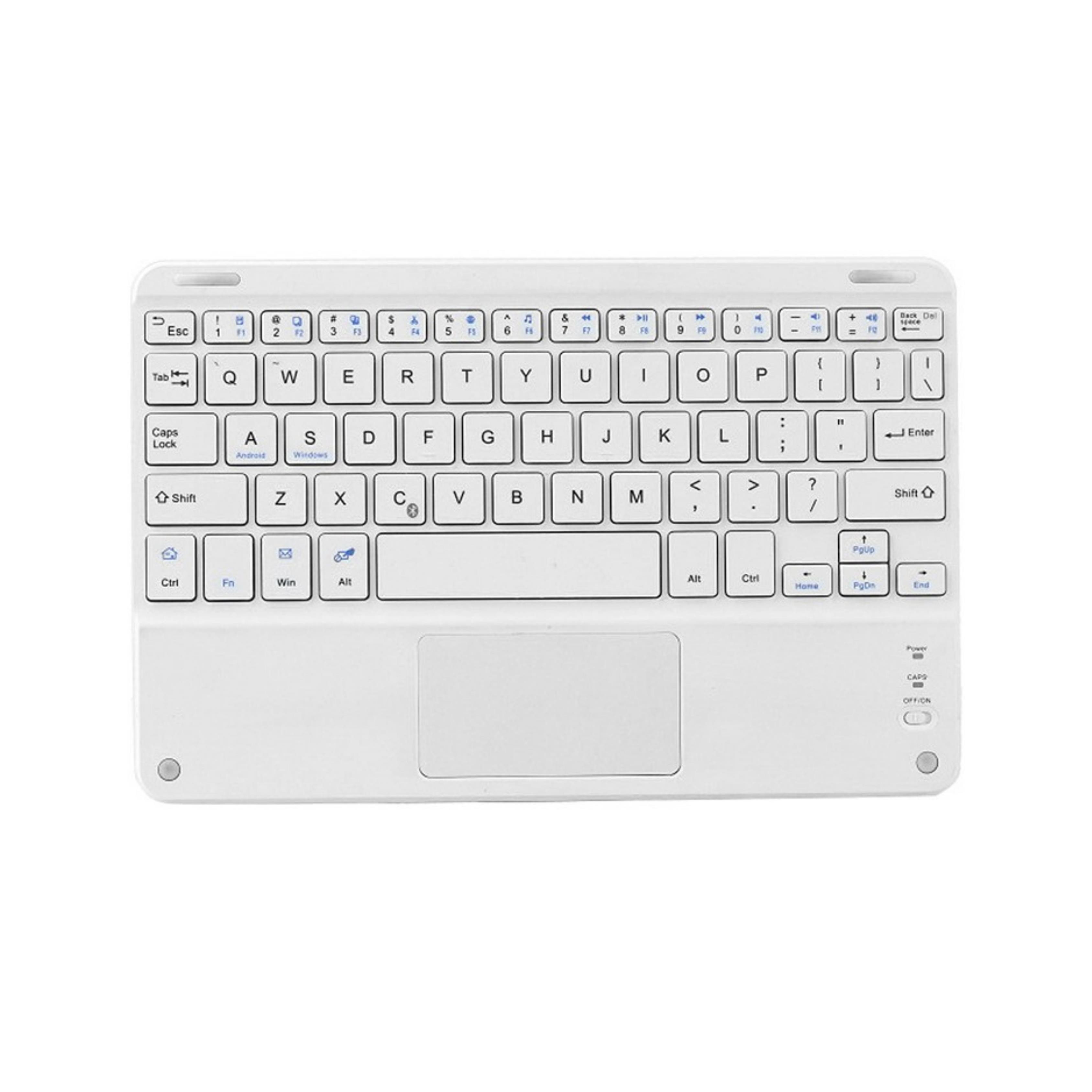 Beyaz Yuvarlak Tuşlu Bluetooth Kablosuz Klavye