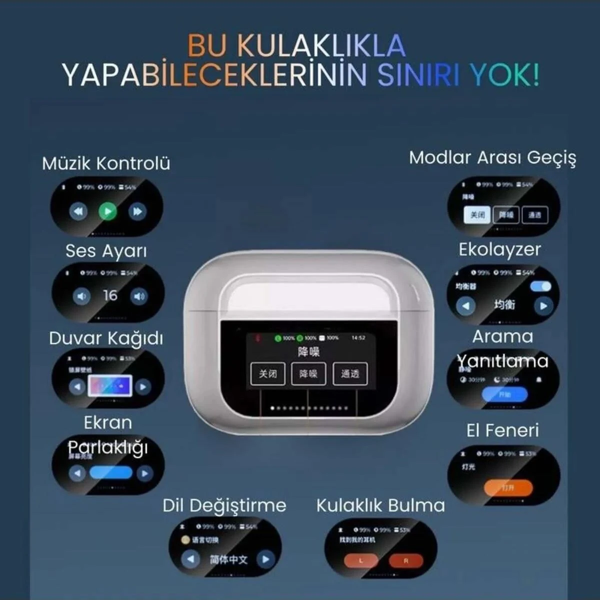 L-58 A88 Pro Dokunmatik Ekranlı Kulak İçi Bluetooth Kulaklık