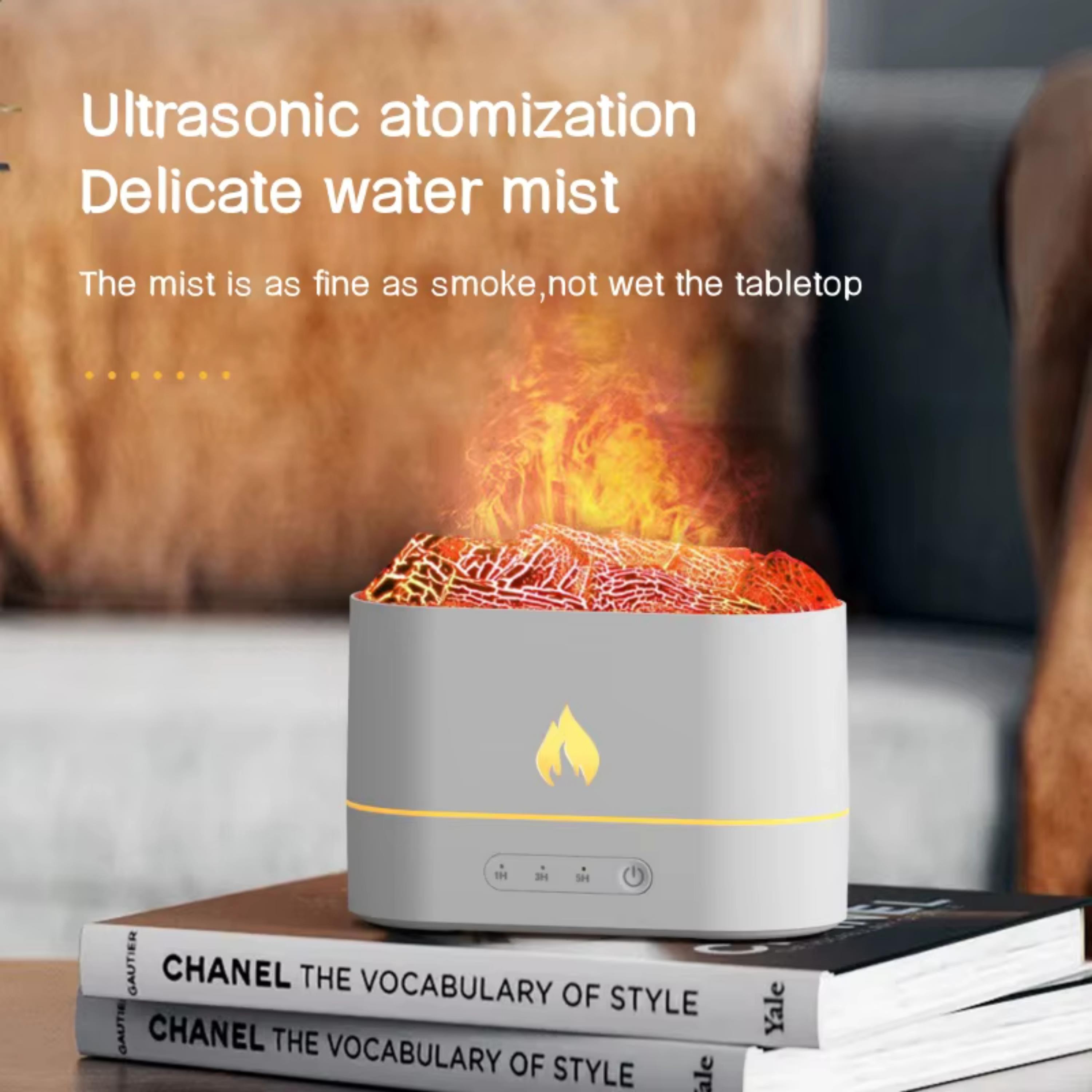 Alevli Simülasyon Ultrasonik Hava Nemlendirici Led Işıklı 250 ml Aromaterapi Difüzör