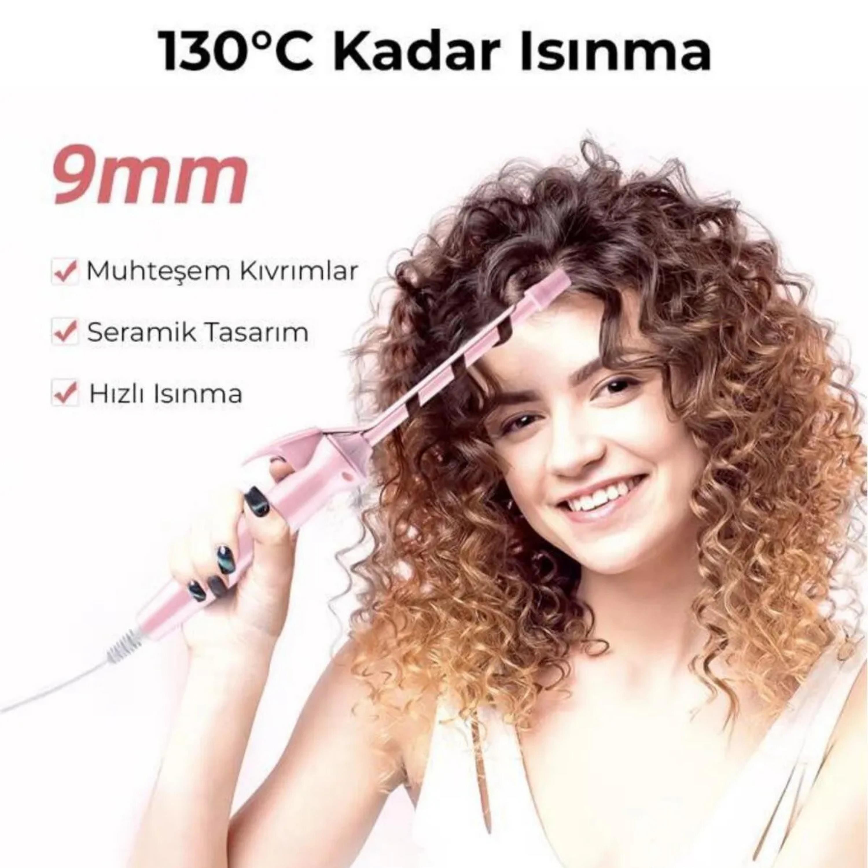 Afro Dalga 9mm Profesyonel Saç Maşası Seramik Kaplama