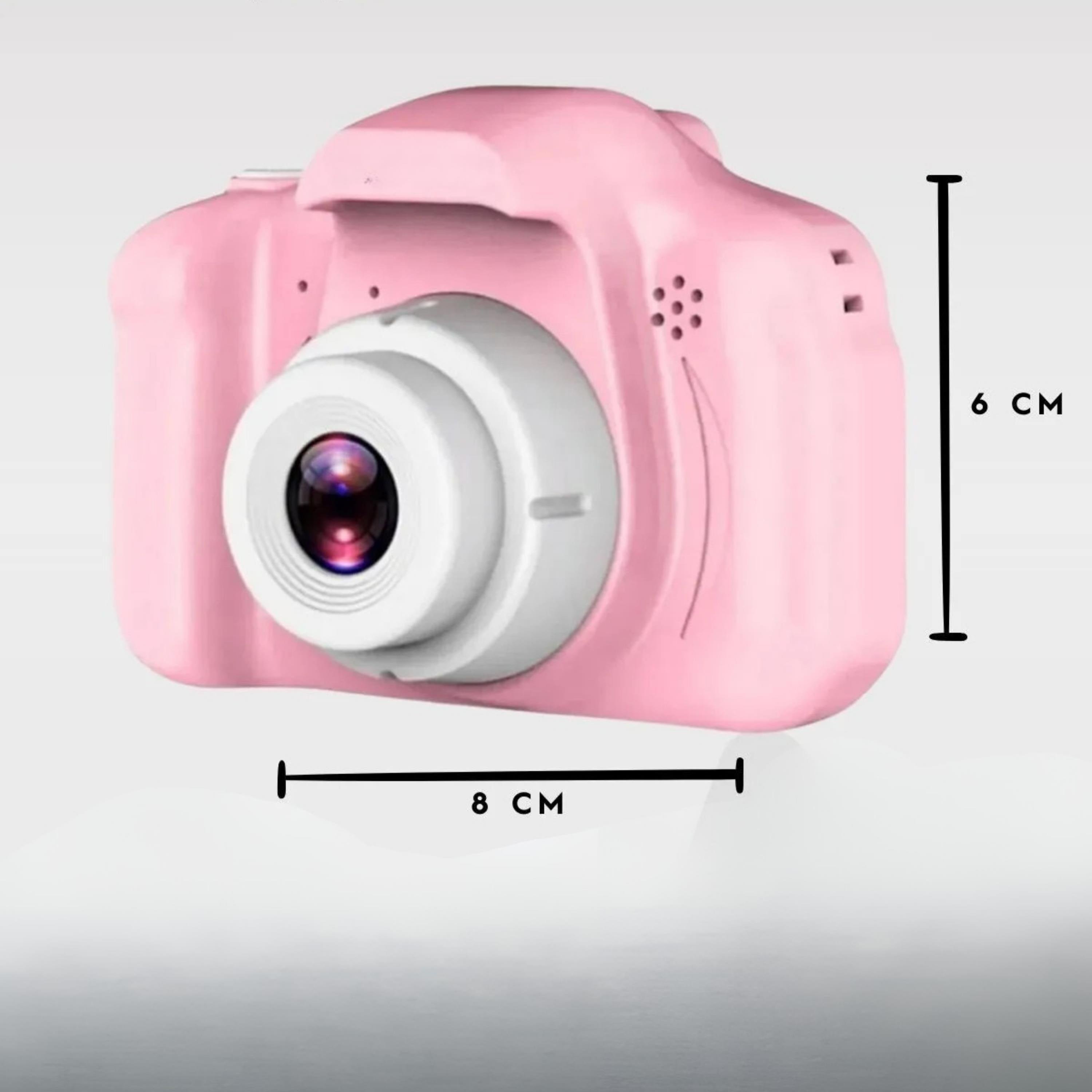 Pembe X200 Çocuklar İçin Hafıza Kartlı Mini Fotoğraf Makinesi