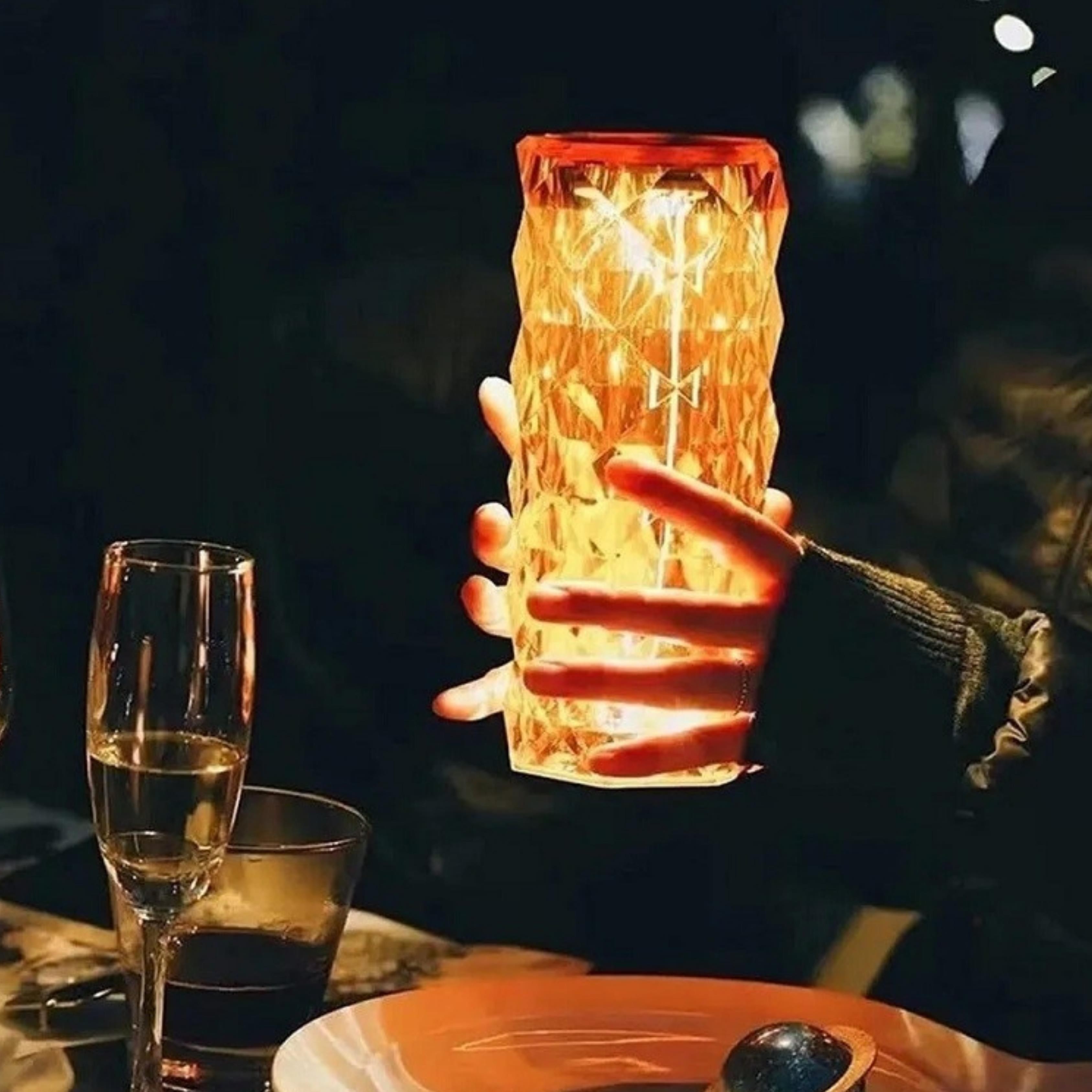 Şarjlı Dokunmatik Kristal Masa  Lambası