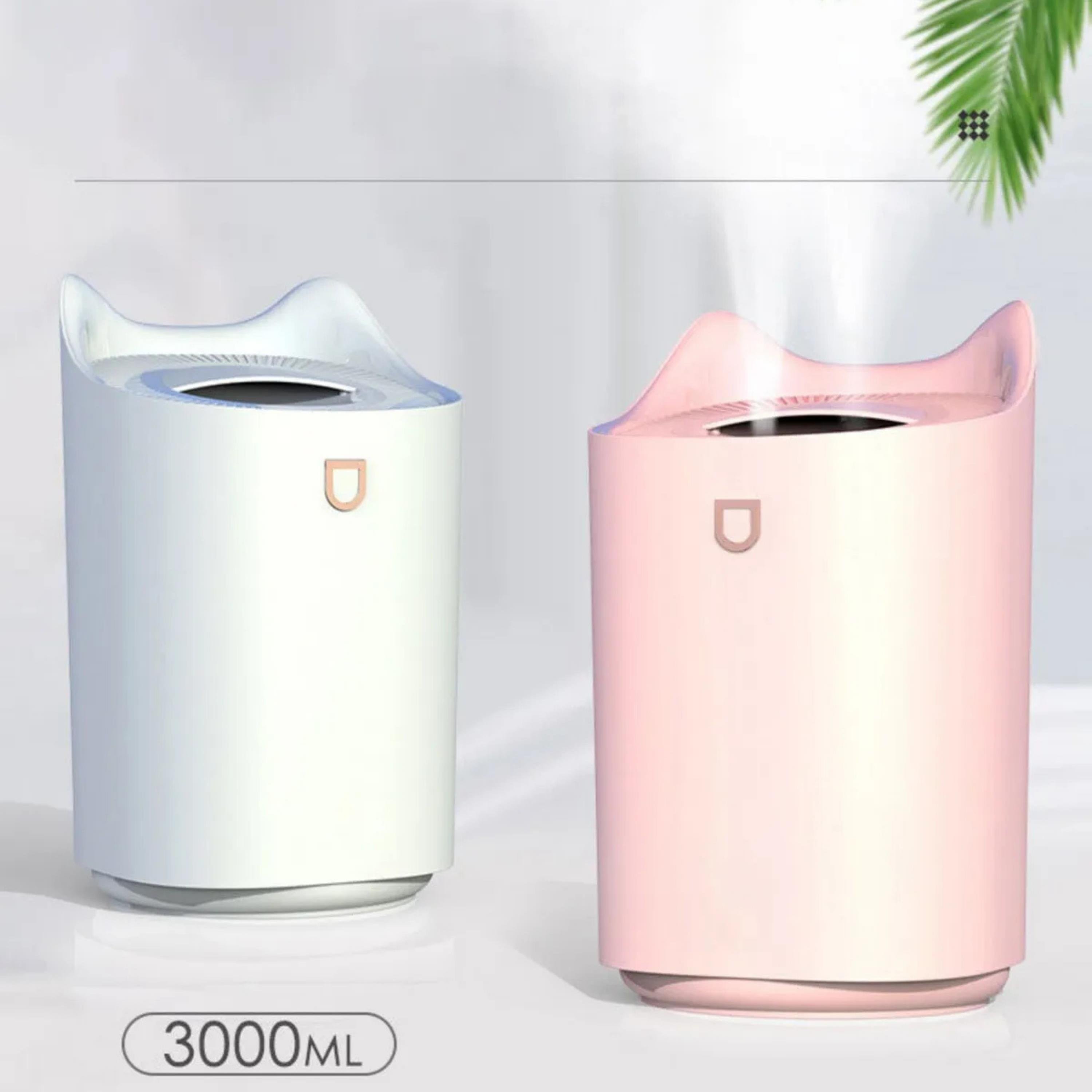 Pembe Humıdıfıer Hava Nemlendirici Büyük Kapasiteli 3000ml Ultrasonik Aroma Difüzörü