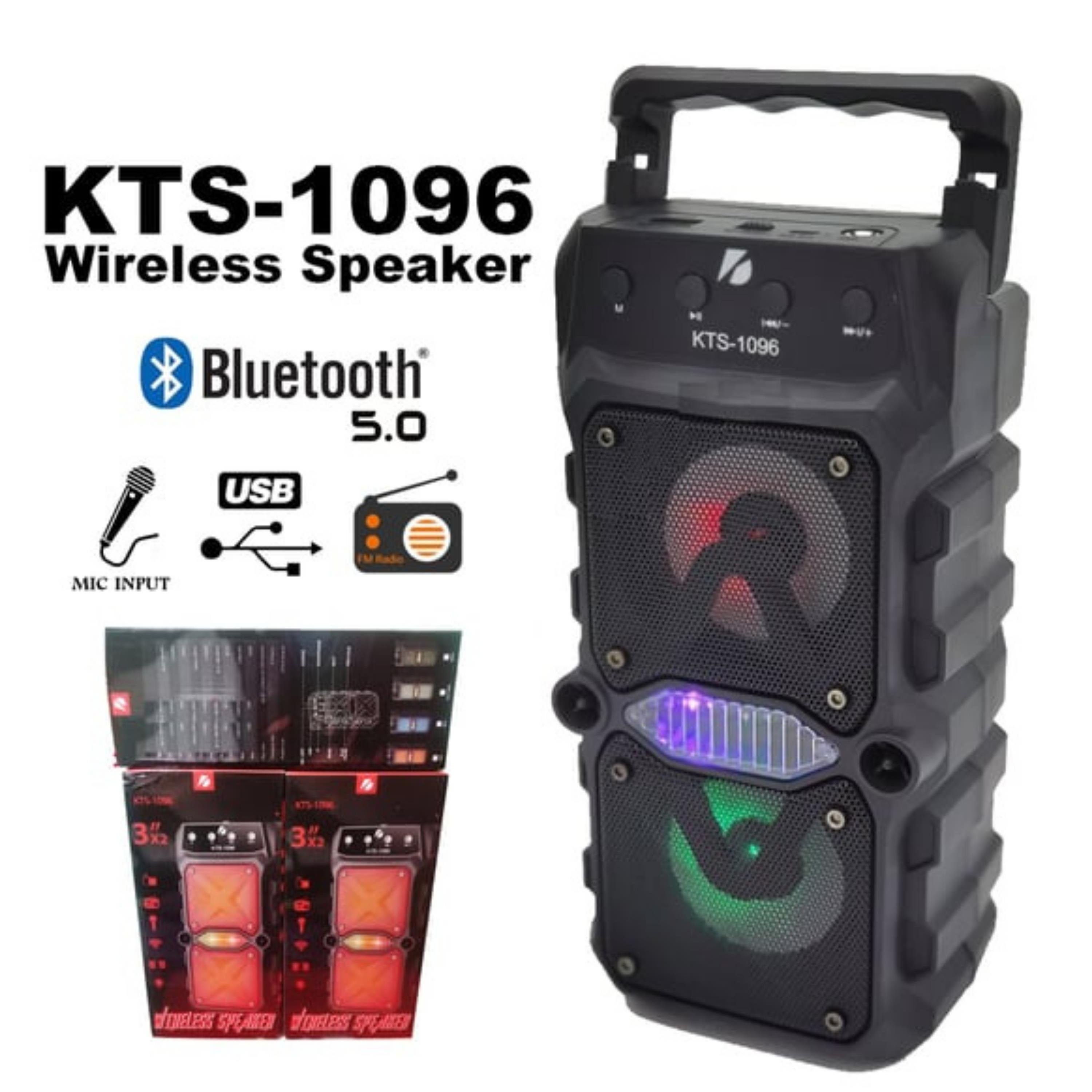KTS-1096 Taşınabilir Led Işık Bluetooth Hoparlör-Karaoke Hoparlör