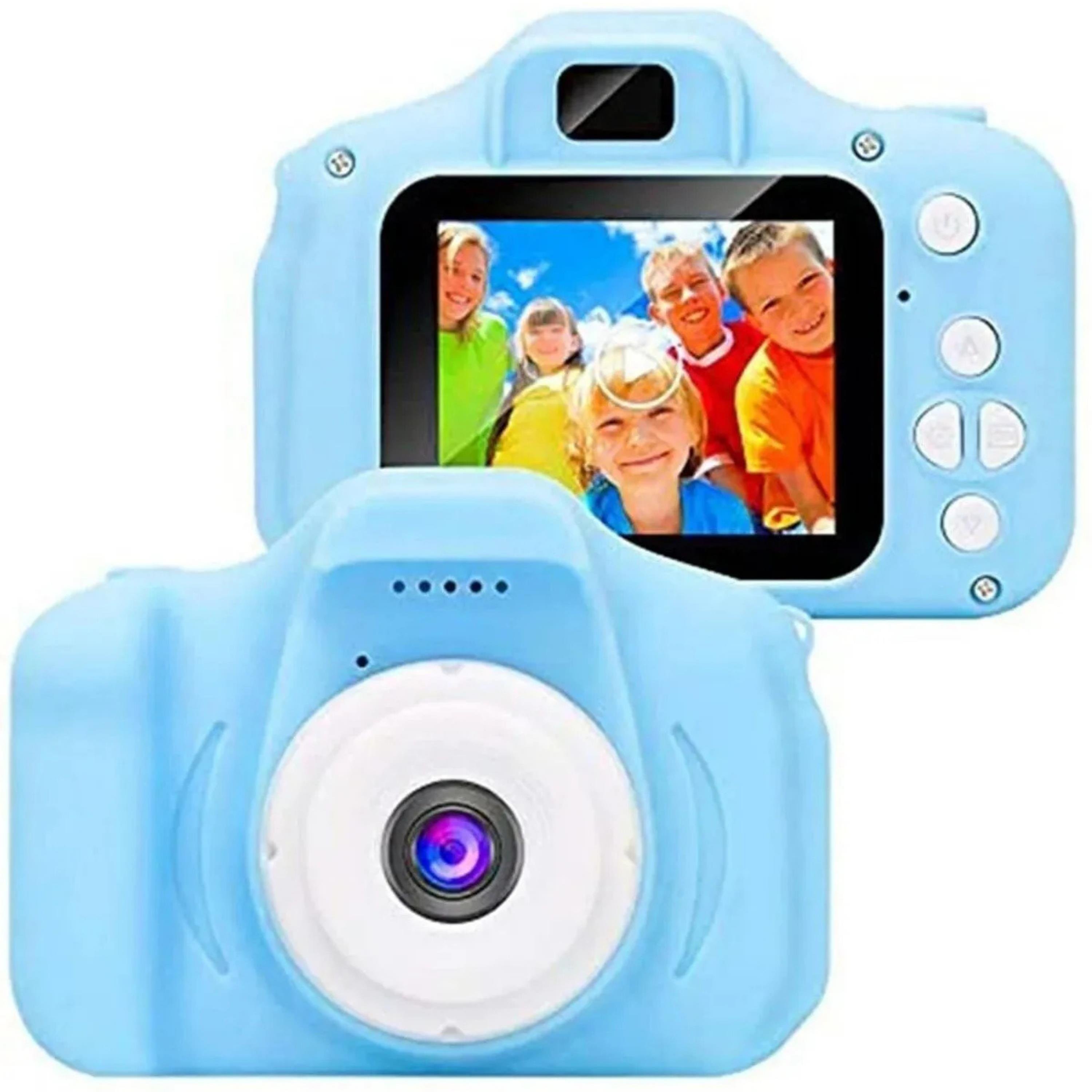 Mavi X200 Çocuklar İçin Hafıza Kartlı Mini Fotoğraf Makinesi