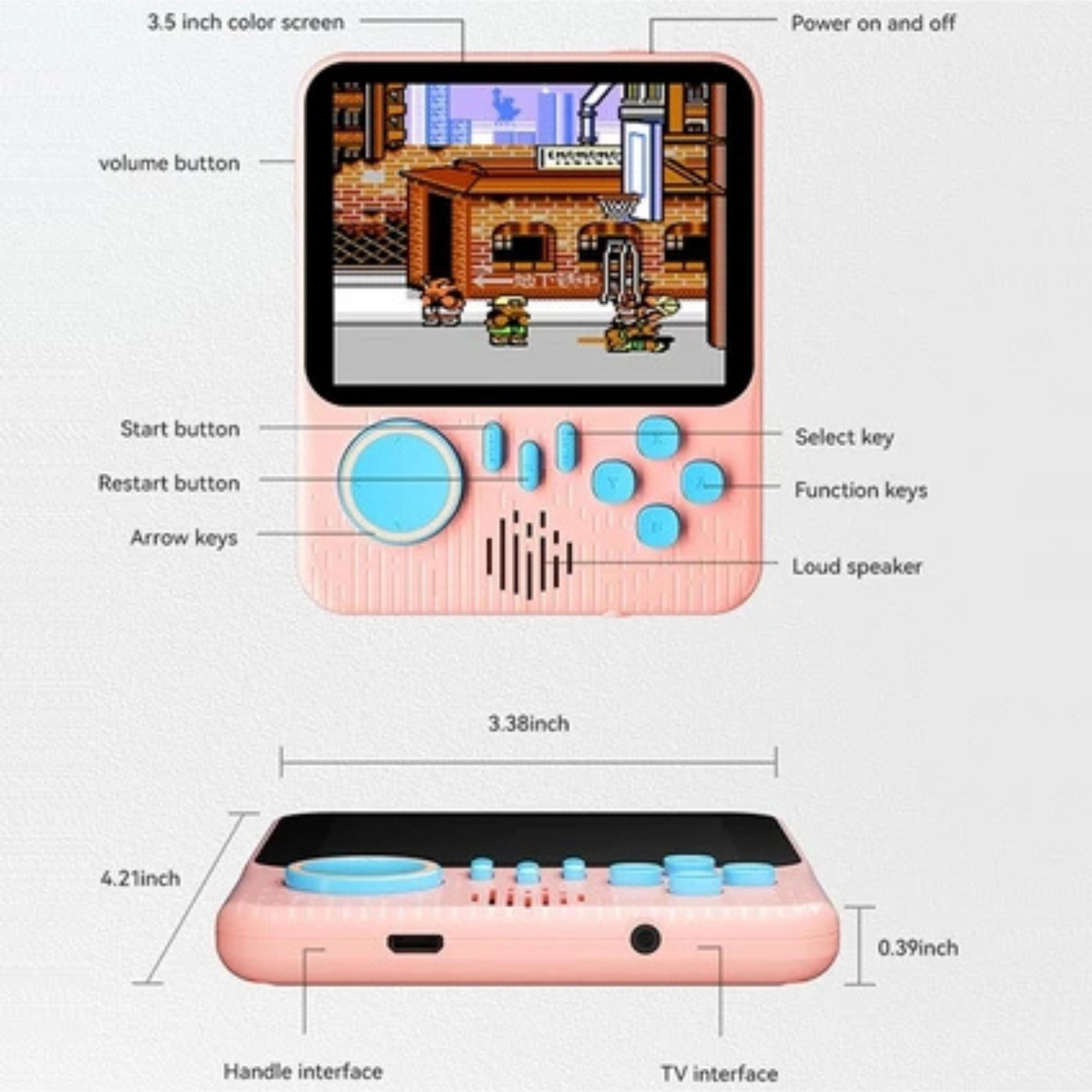 G7 3.5 İnç LCD Ekran 666 Oyunlu Taşınabilir Atari Retro Arcade El Konsolu