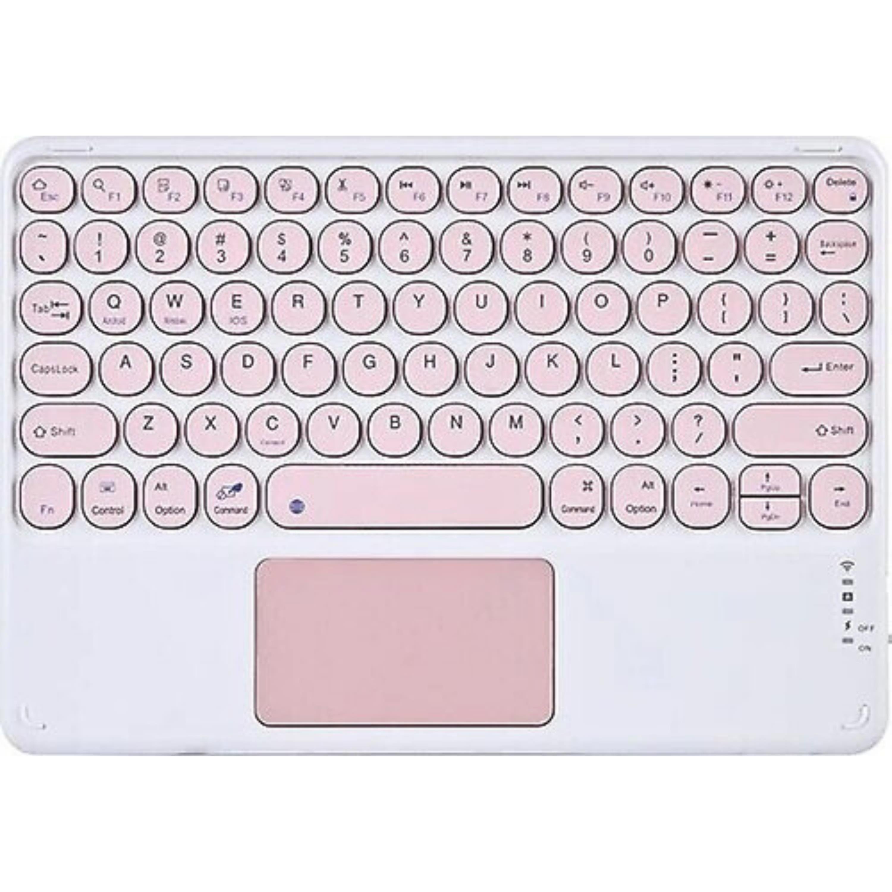 Pembe Yuvarlak Tuşlu Bluetooth Kablosuz Klavye