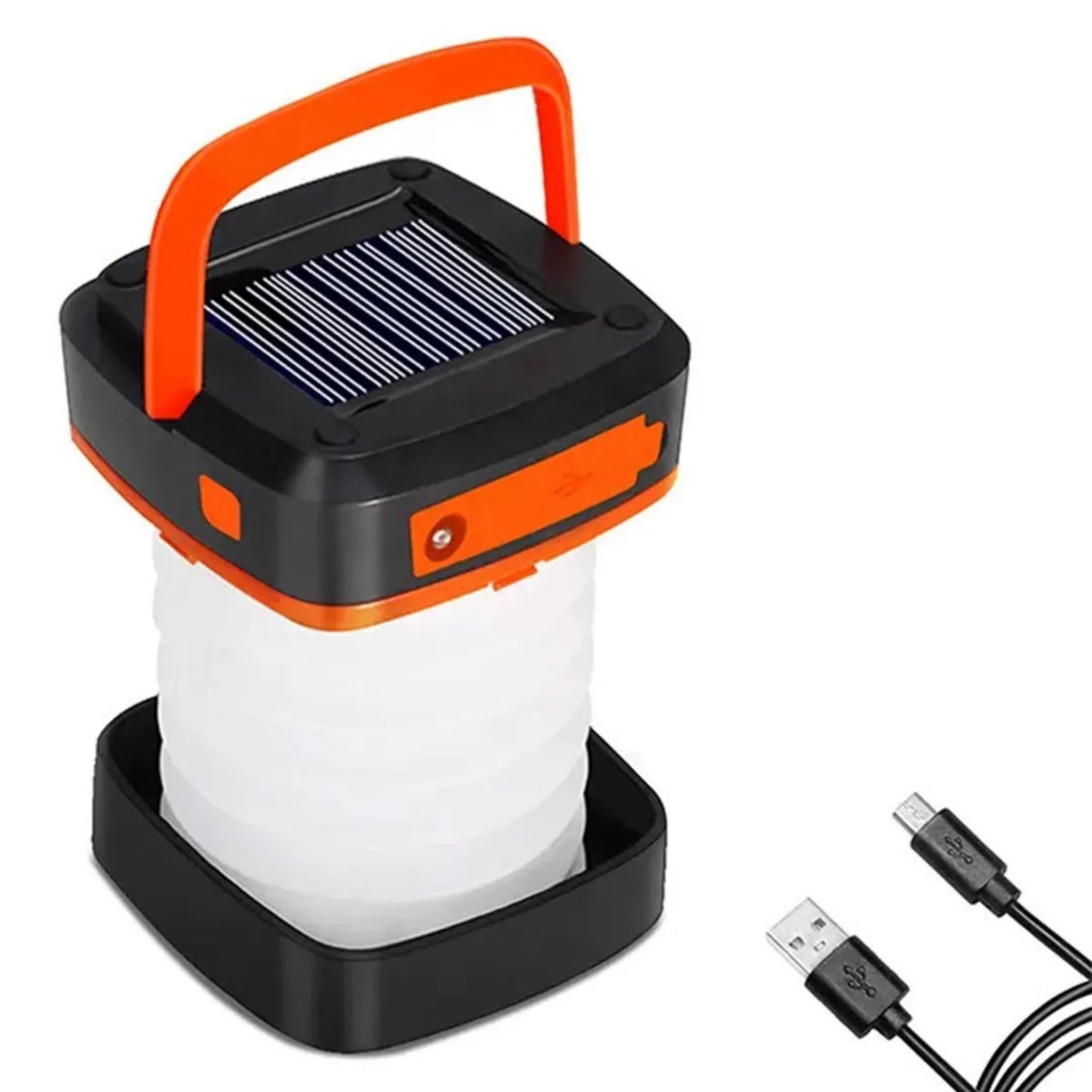 Turuncu HS-71 Katlanabilir Kamp Lambası USB Şarj Edilebilir Led Işıklı Fener