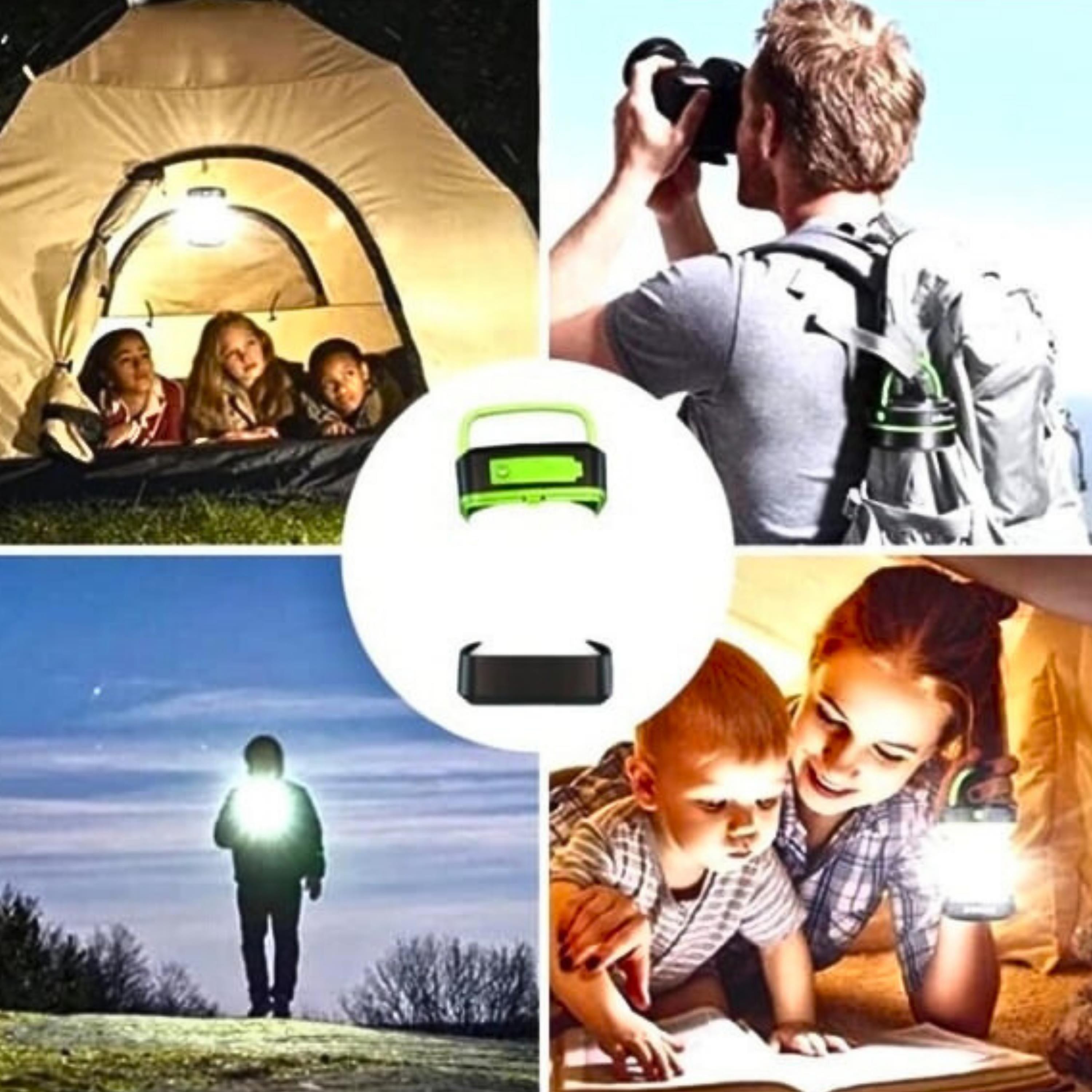 Yeşil HS-71 Katlanabilir Kamp Lambası USB Şarj Edilebilir Led Işıklı Fener