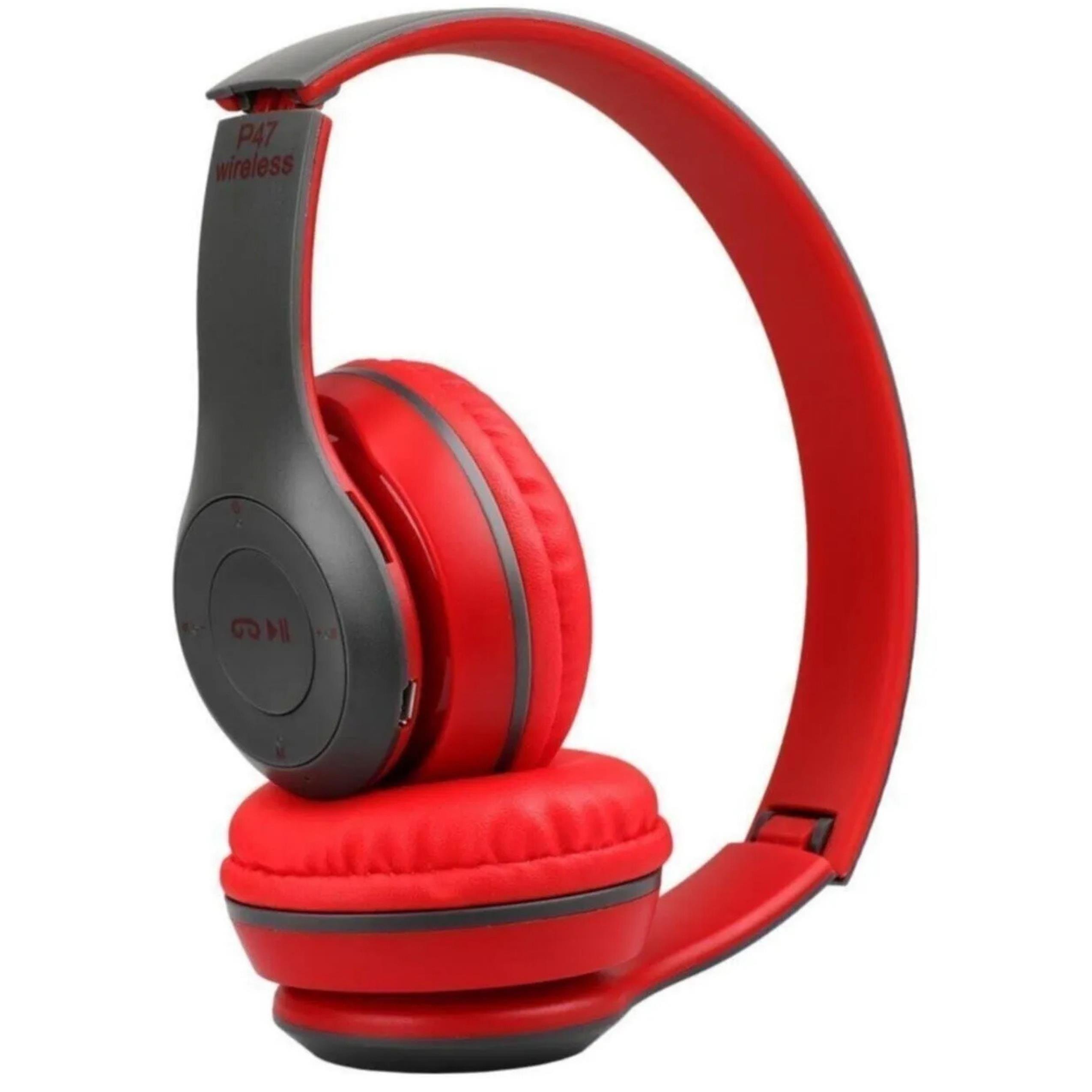 P47 Kırmızı Kulak Üstü Kablosuz Bluetooth Kulaklık