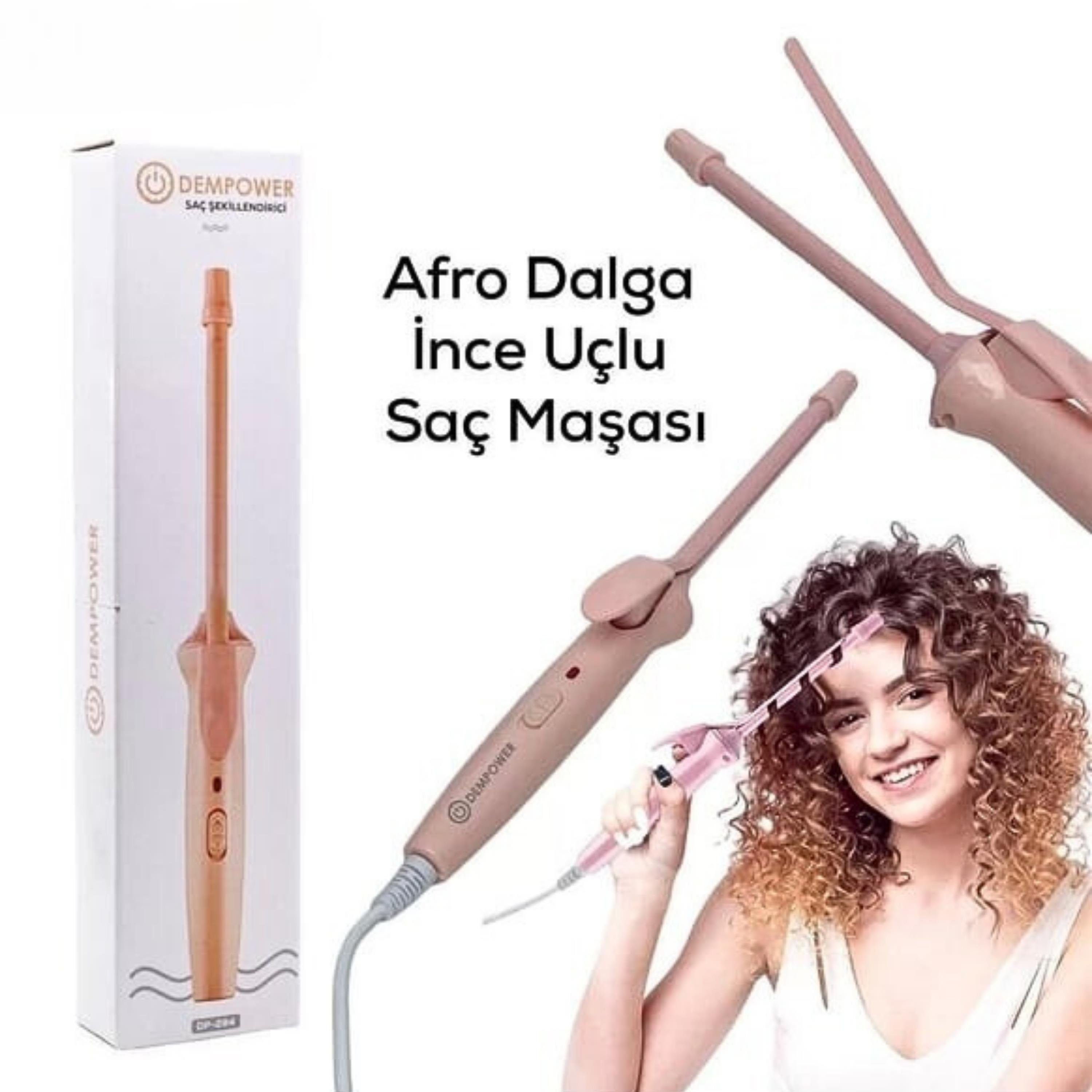 Afro Dalga 9mm Profesyonel Saç Maşası Seramik Kaplama
