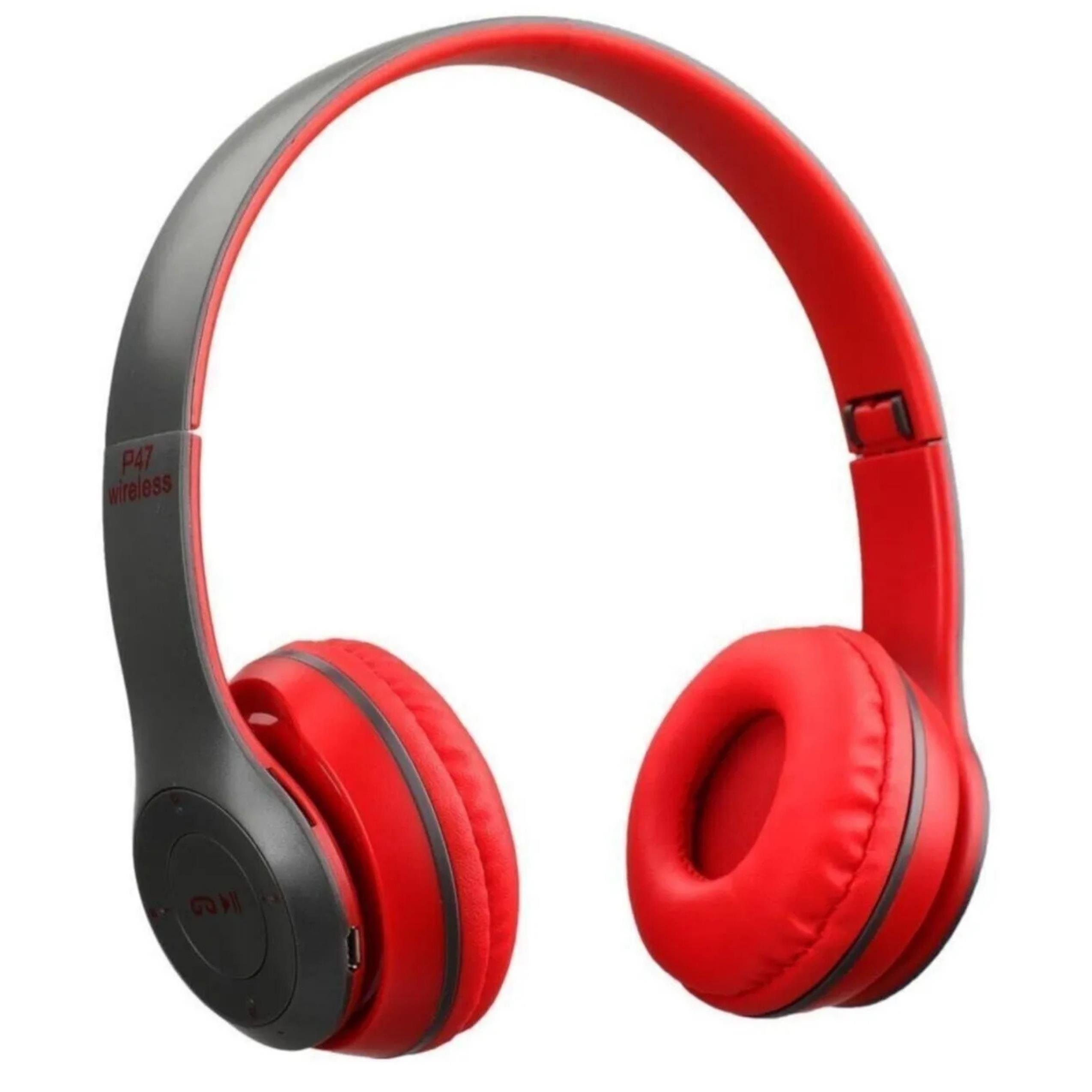 P47 Kırmızı Kulak Üstü Kablosuz Bluetooth Kulaklık