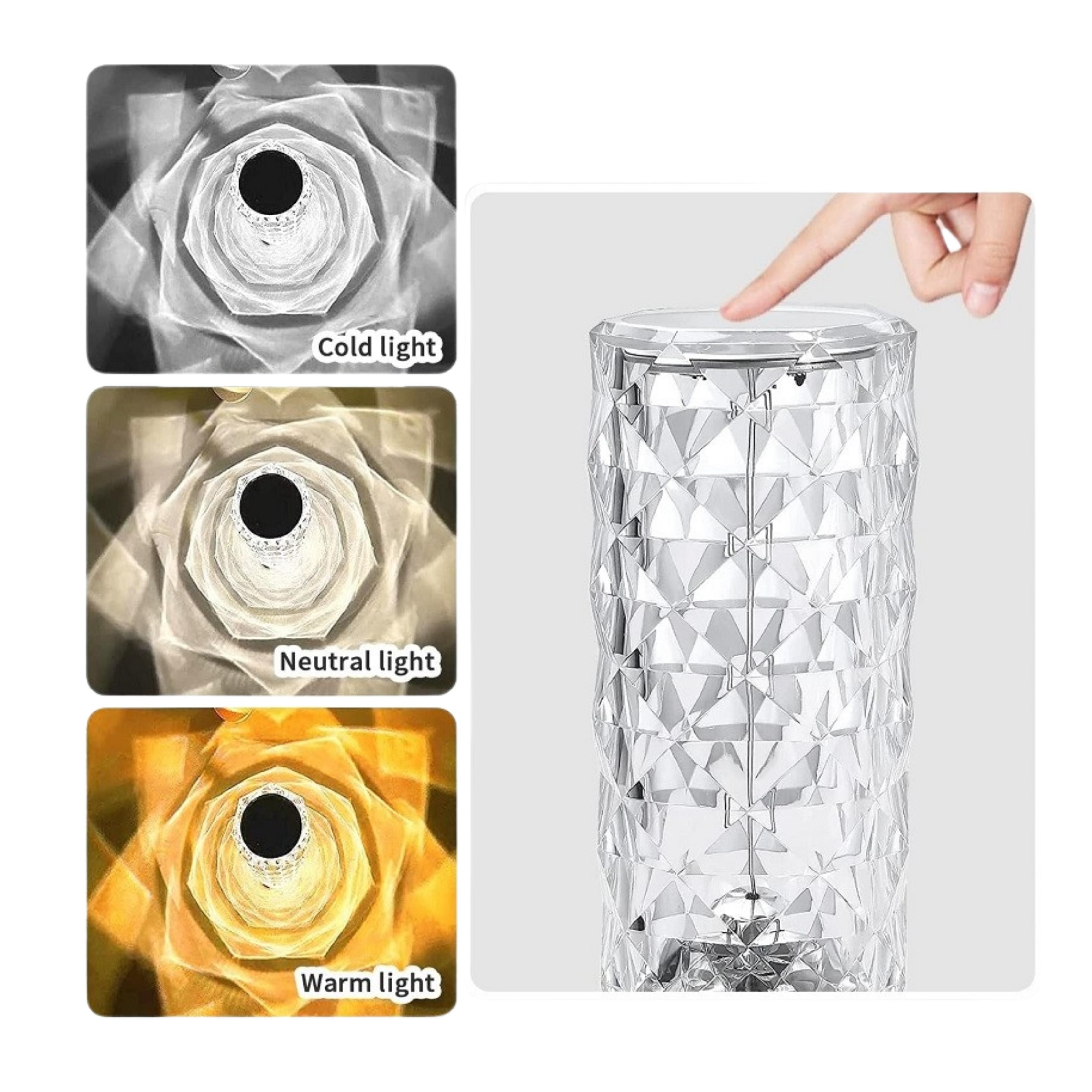 Şarjlı Dokunmatik Kristal Masa  Lambası