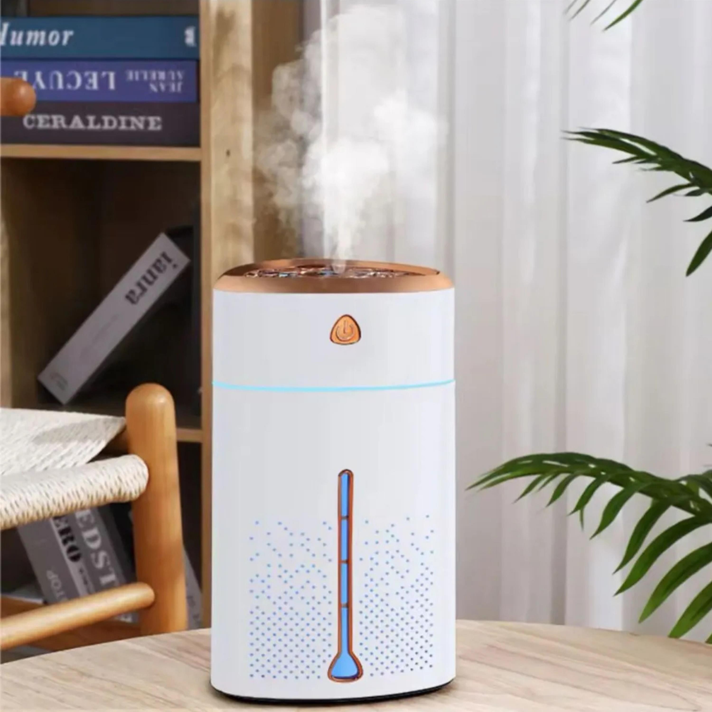 Beyaz Ultrasonik Aroma Difüzörü 1000 ML Led Işıklı Hava Nemlendirici