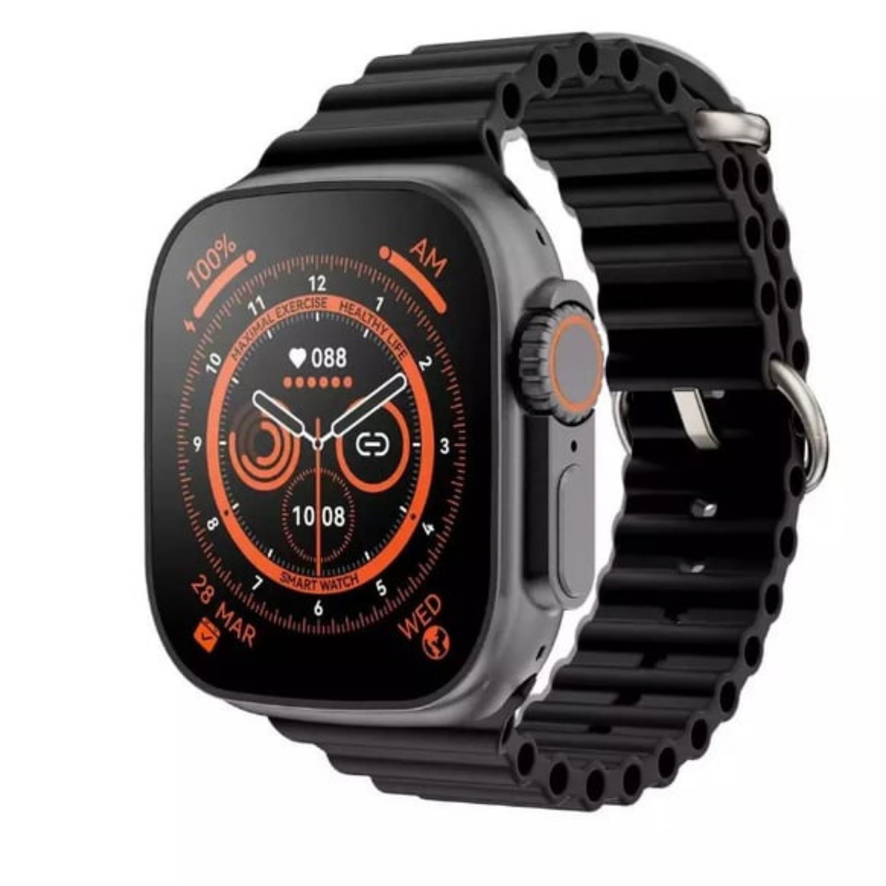 T10 Ultra 2.09 İnç 49mm Siyah Kasa Çift Kordonlu Akıllı Saat