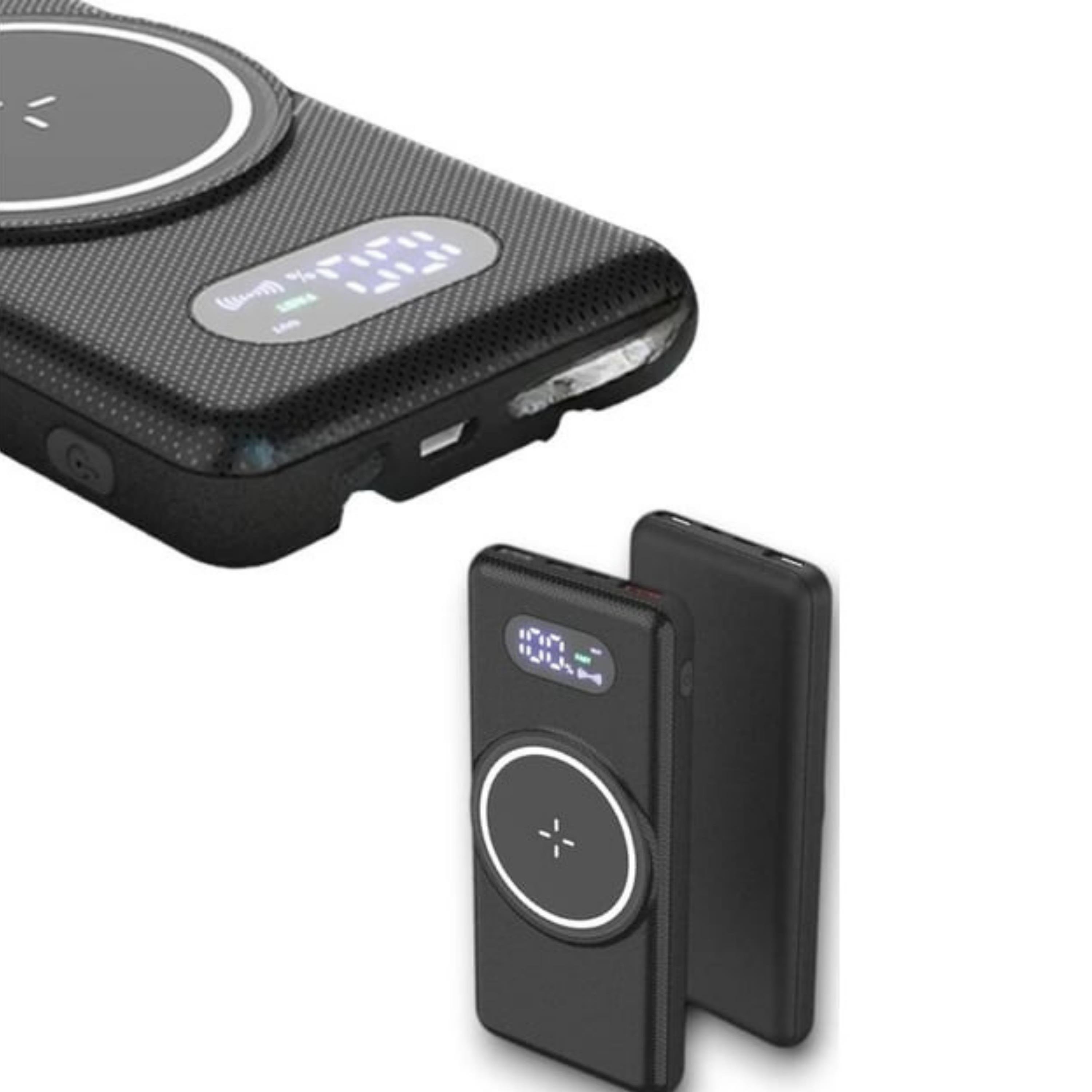 Siyah 10.000 Mah Dijital Göstergeli Hızlı Şarj Destekli Magsafe 4 Çıkışlı Powerbank