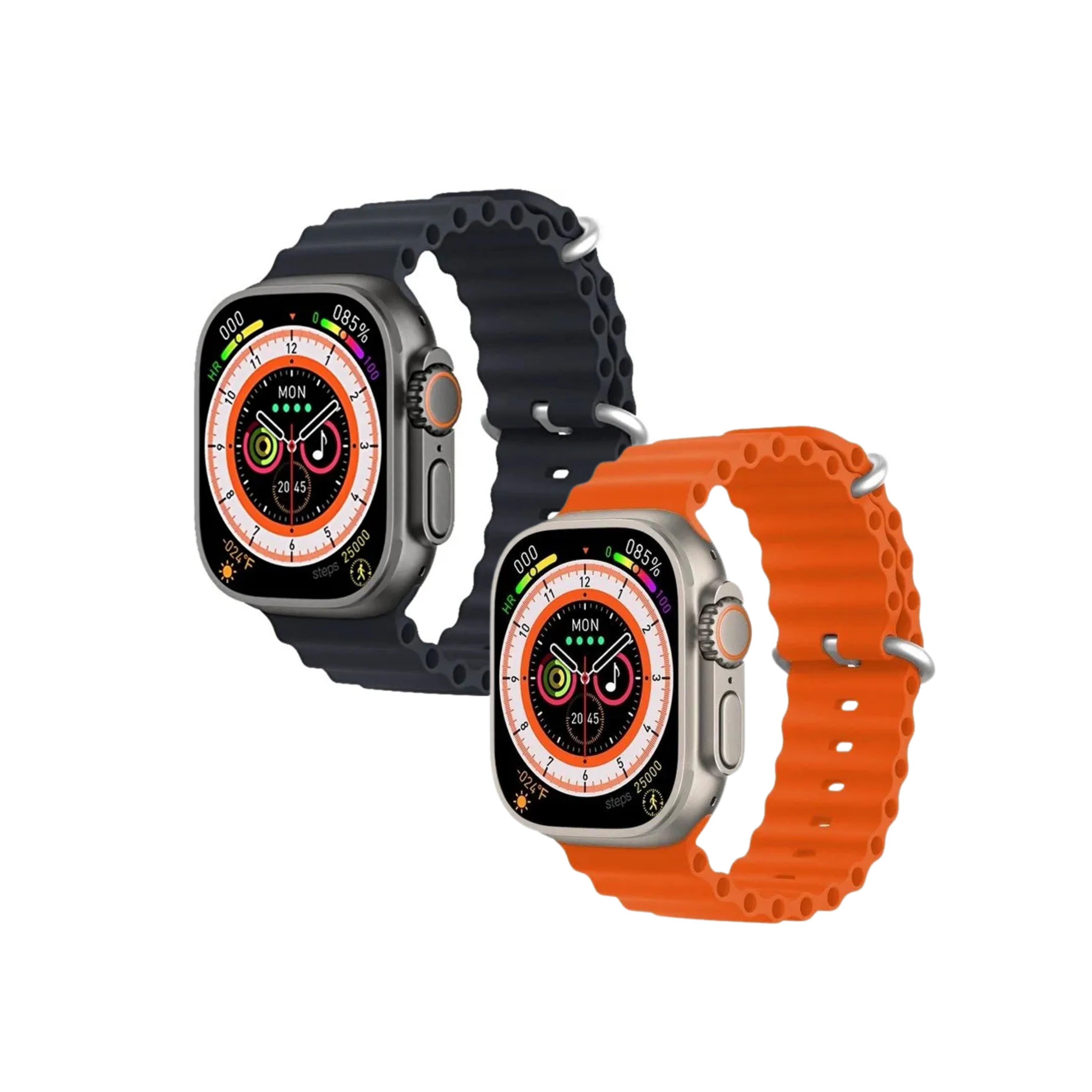 GS8 Turuncu & Siyah Kardonlu Ultra Akıllı Saat