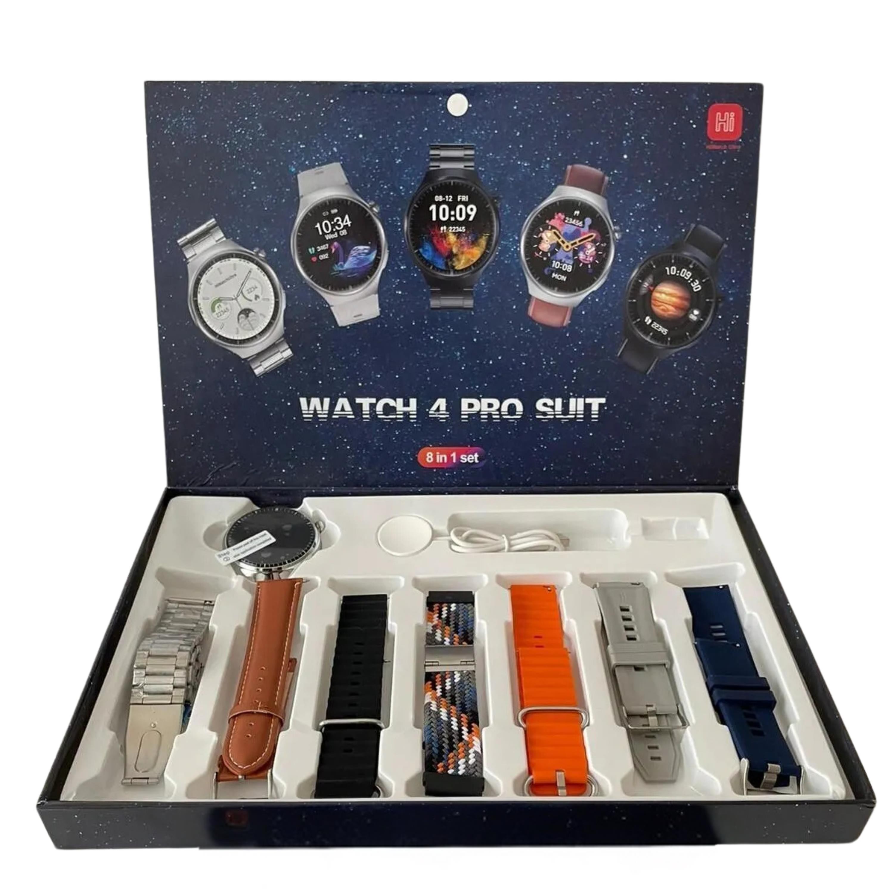 Gümüş Watch 4 Pro Suit 7 Kordonlu Akıllı Saat
