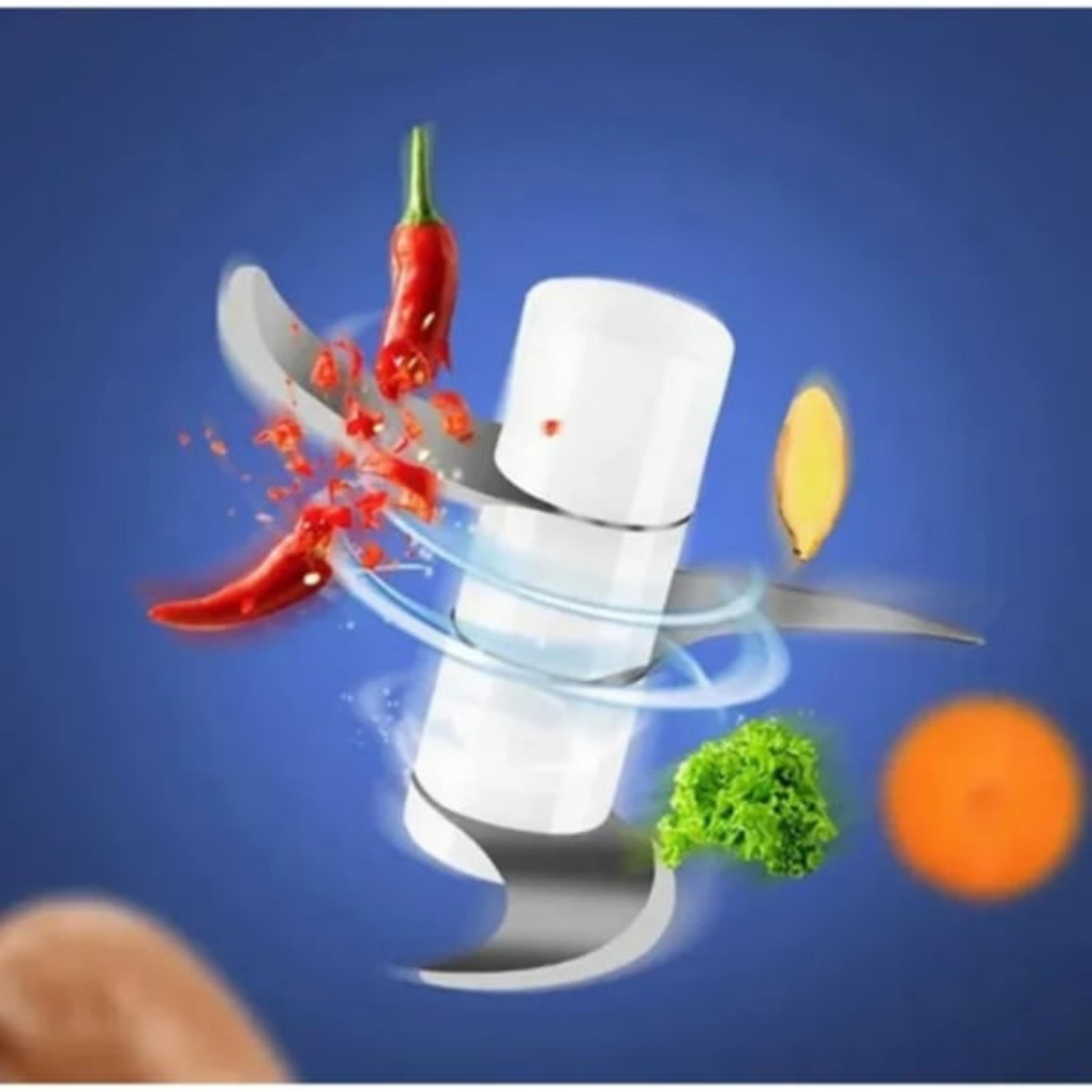 Pratik Mini El Rondosu Kablosuz Şarjlı Mini Blender Çelik 3 Bıçaklı Mutfak Robotu