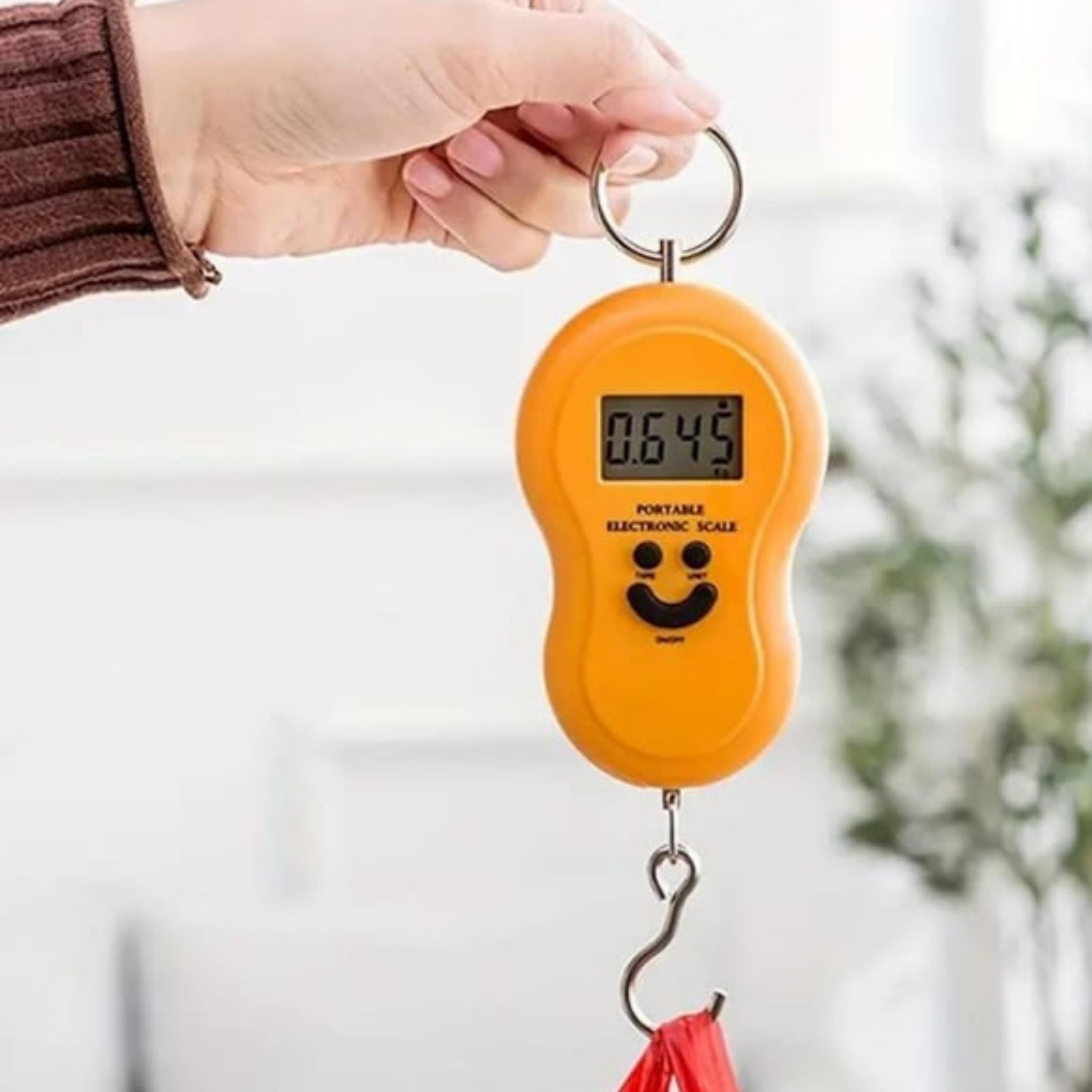 Turuncu Elektronik Dijital El Kantarı Taşınabilir Gülücüklü Hassas Tartı Mutfak Terazisi