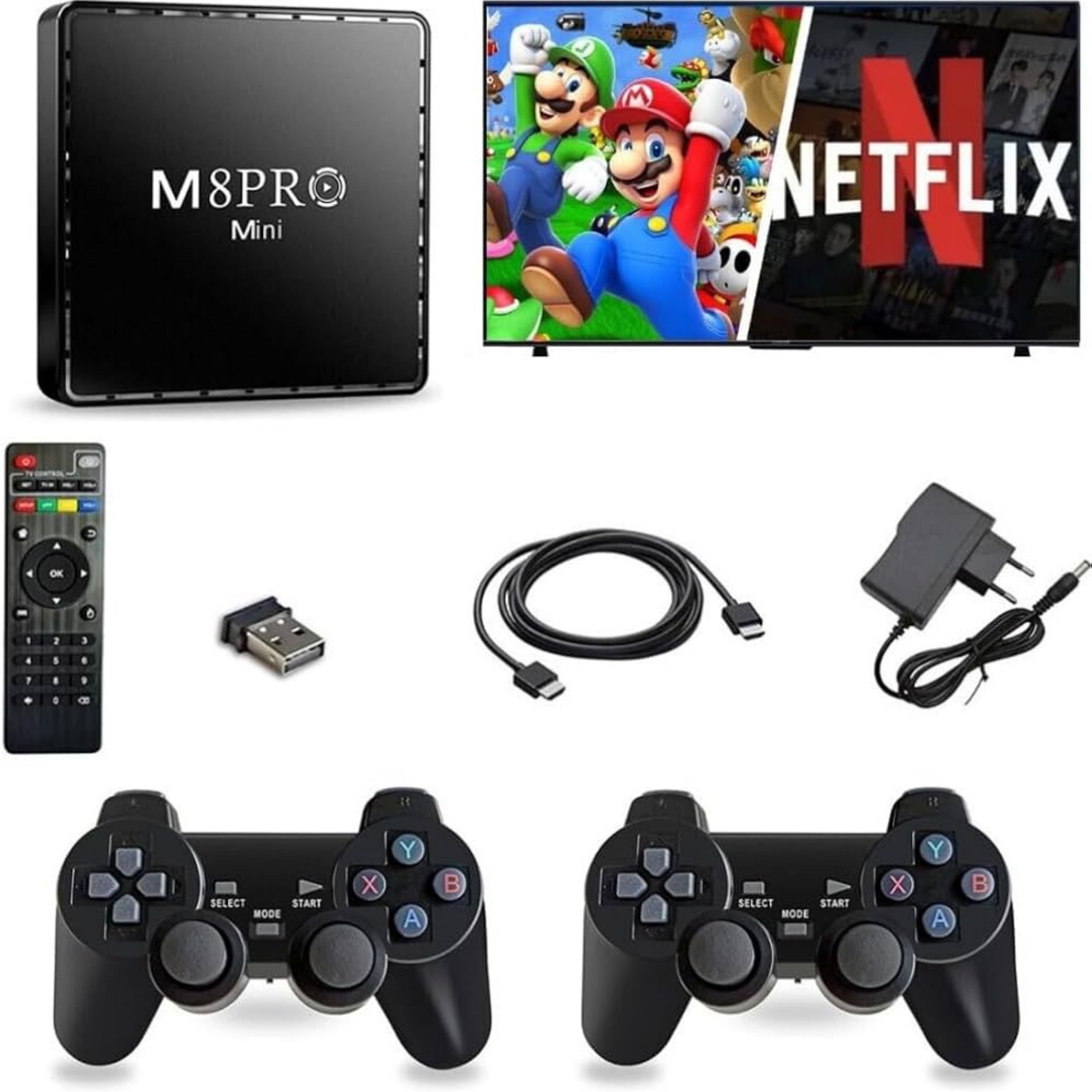 M8 Pro Mini Android Box Ve Game Box 2 Oyun Kolu Oyun Konsolu 2In1