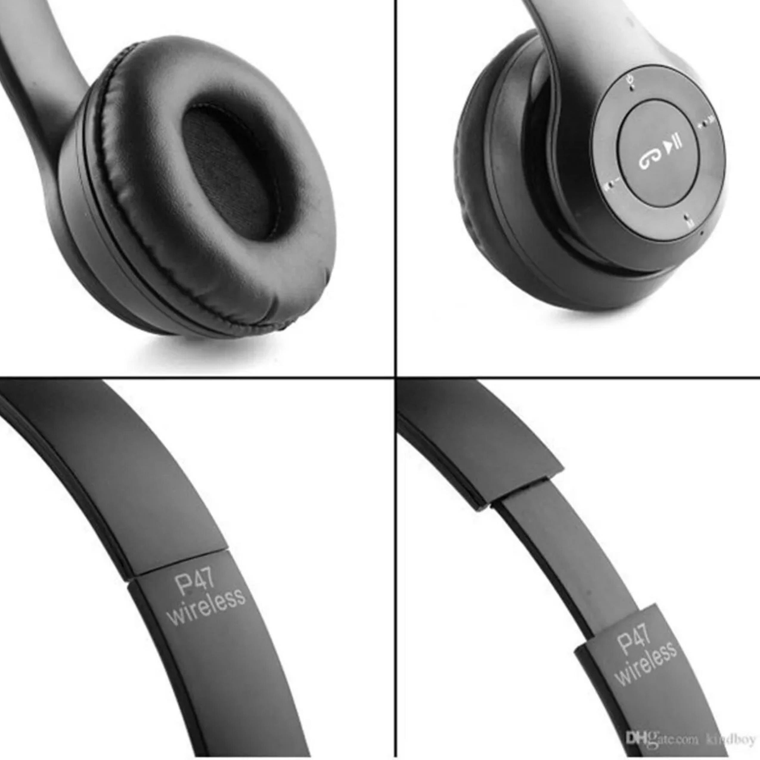 P47 Siyah Kulak Üstü Kablosuz Bluetooth Kulaklık