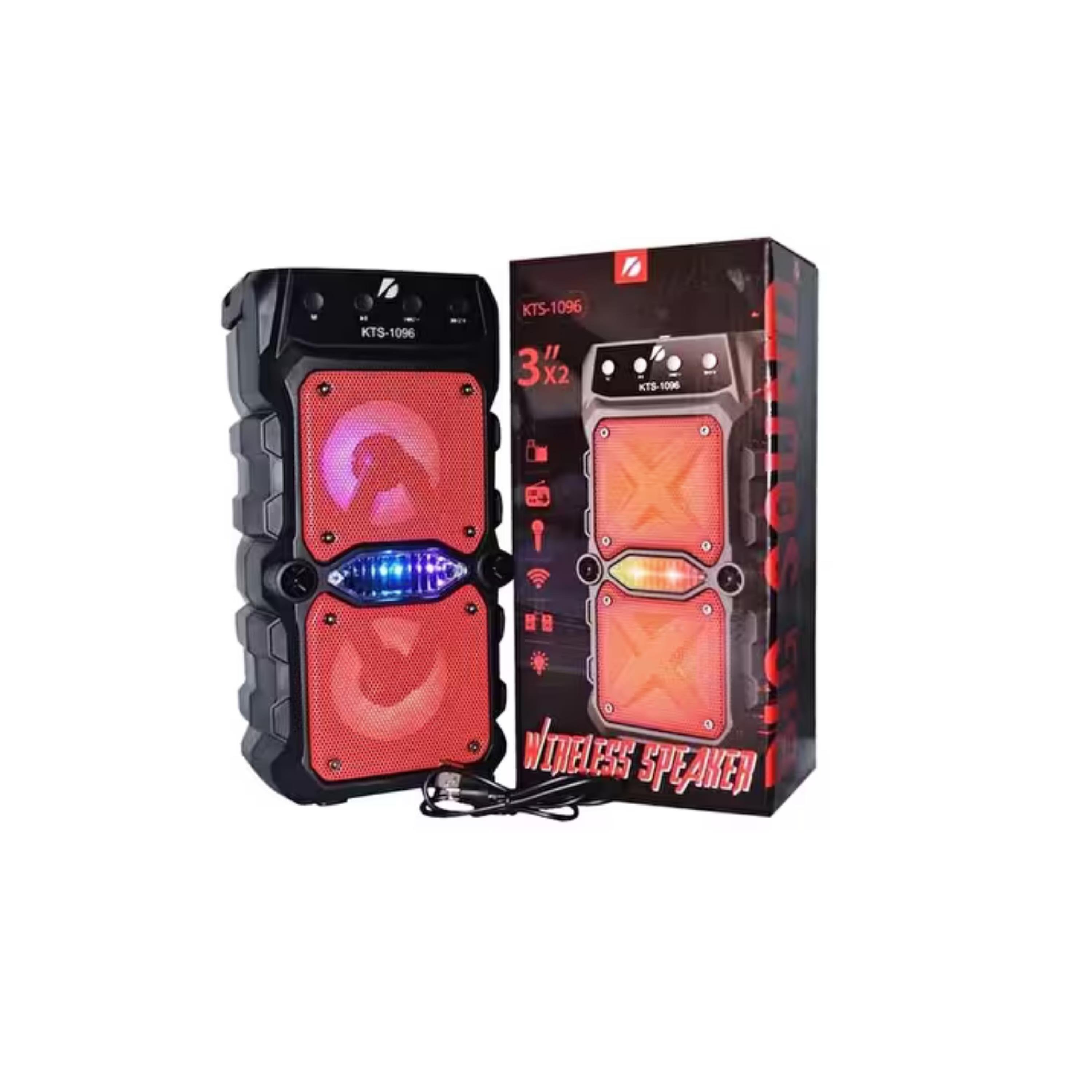 KTS-1096 Taşınabilir Led Işık Bluetooth Hoparlör-Karaoke Hoparlör