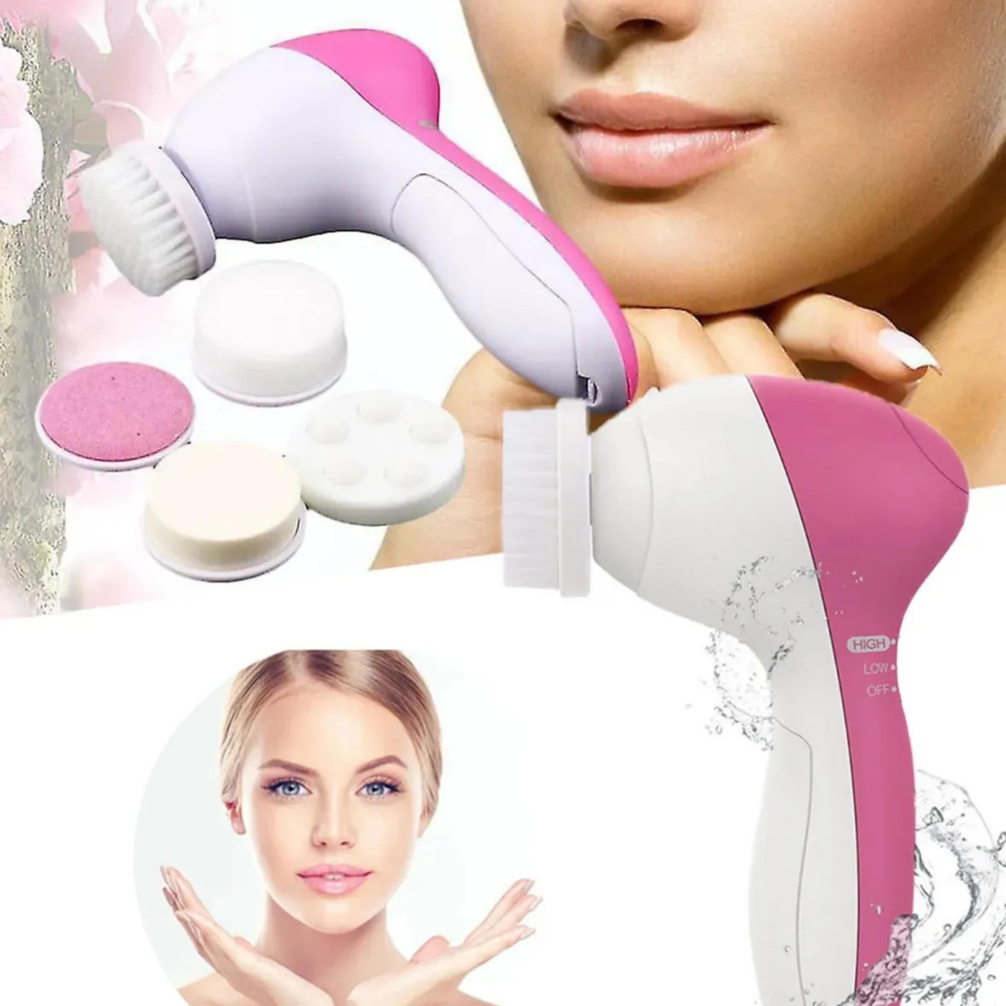5 Başlıklı Yüz Temizleme Masaj Ve Peeling Fırça Seti