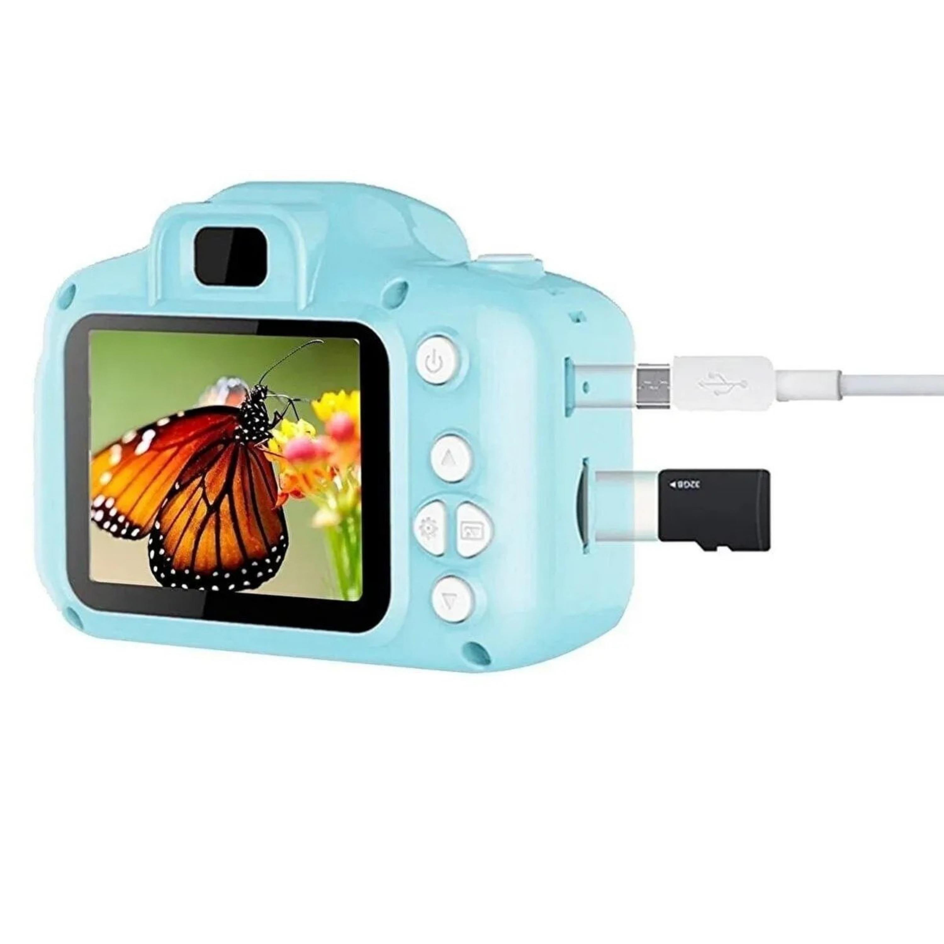 Mavi X200 Çocuklar İçin Hafıza Kartlı Mini Fotoğraf Makinesi