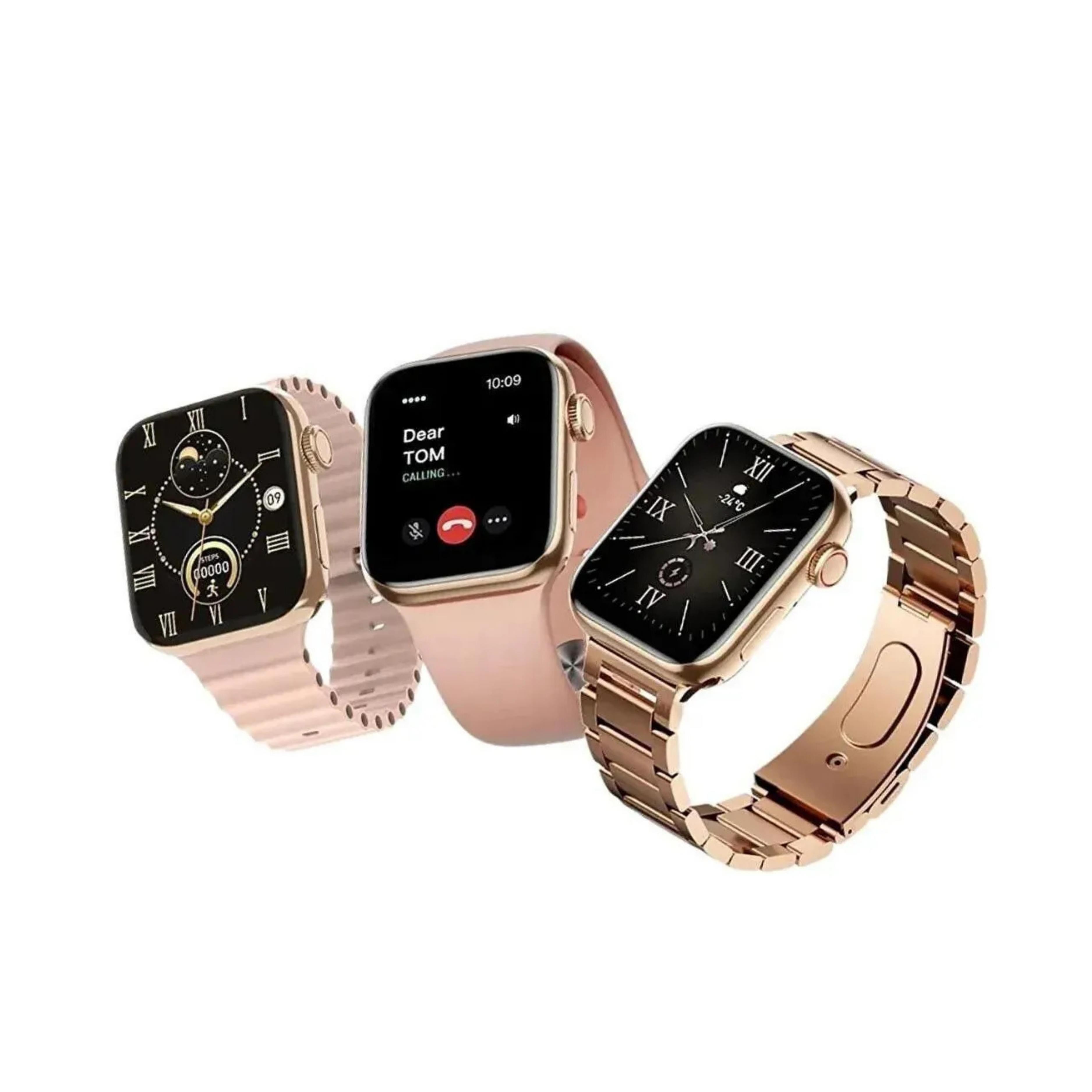 G9 Mini Plus 3 Kordon & Charmlı Rose Gold Akıllı Saat Seti + Bileklik Hediyeli