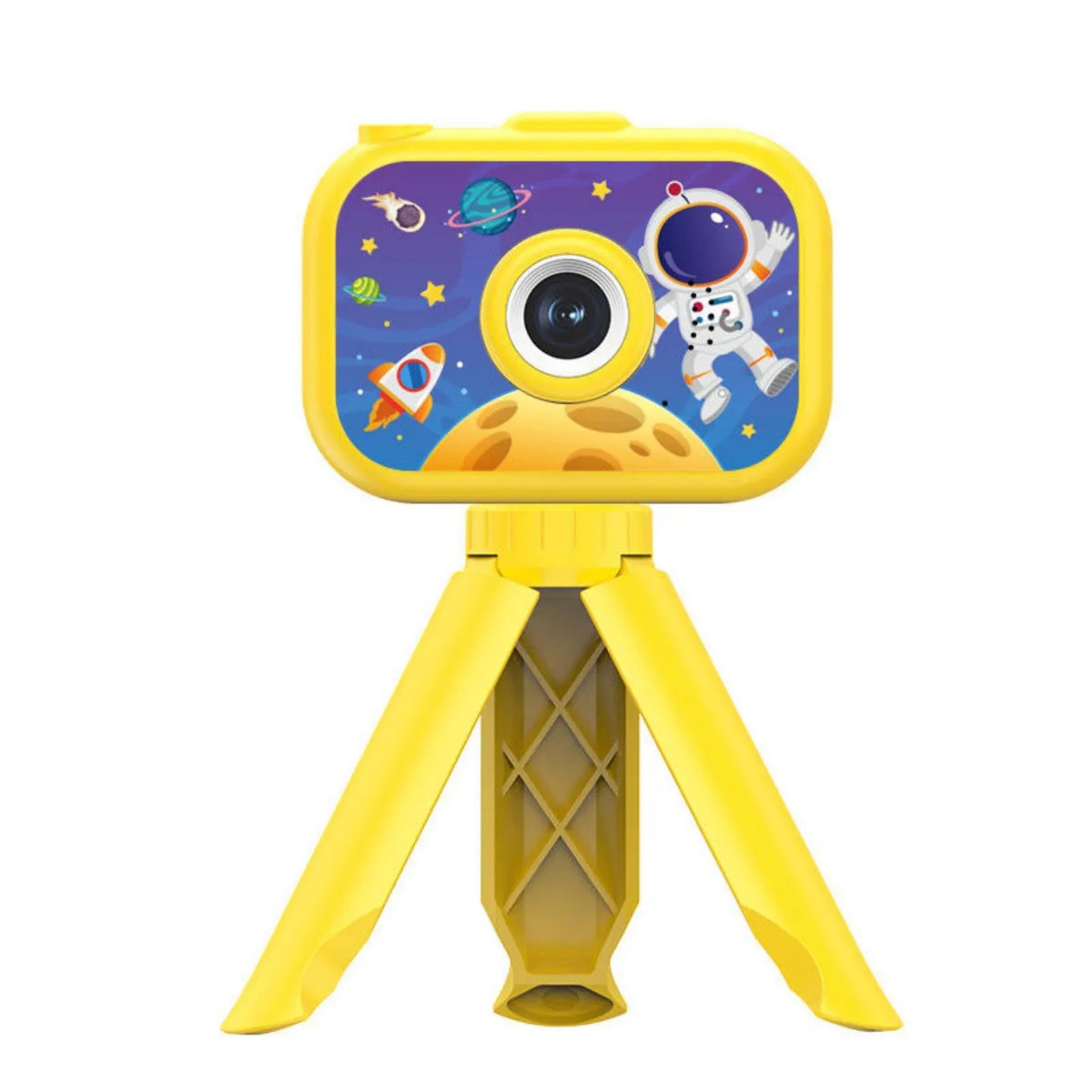 Sarı Çocuk Dijital Fotoğraf Makinesi Ayaklı Mini Çocuk Kamerası