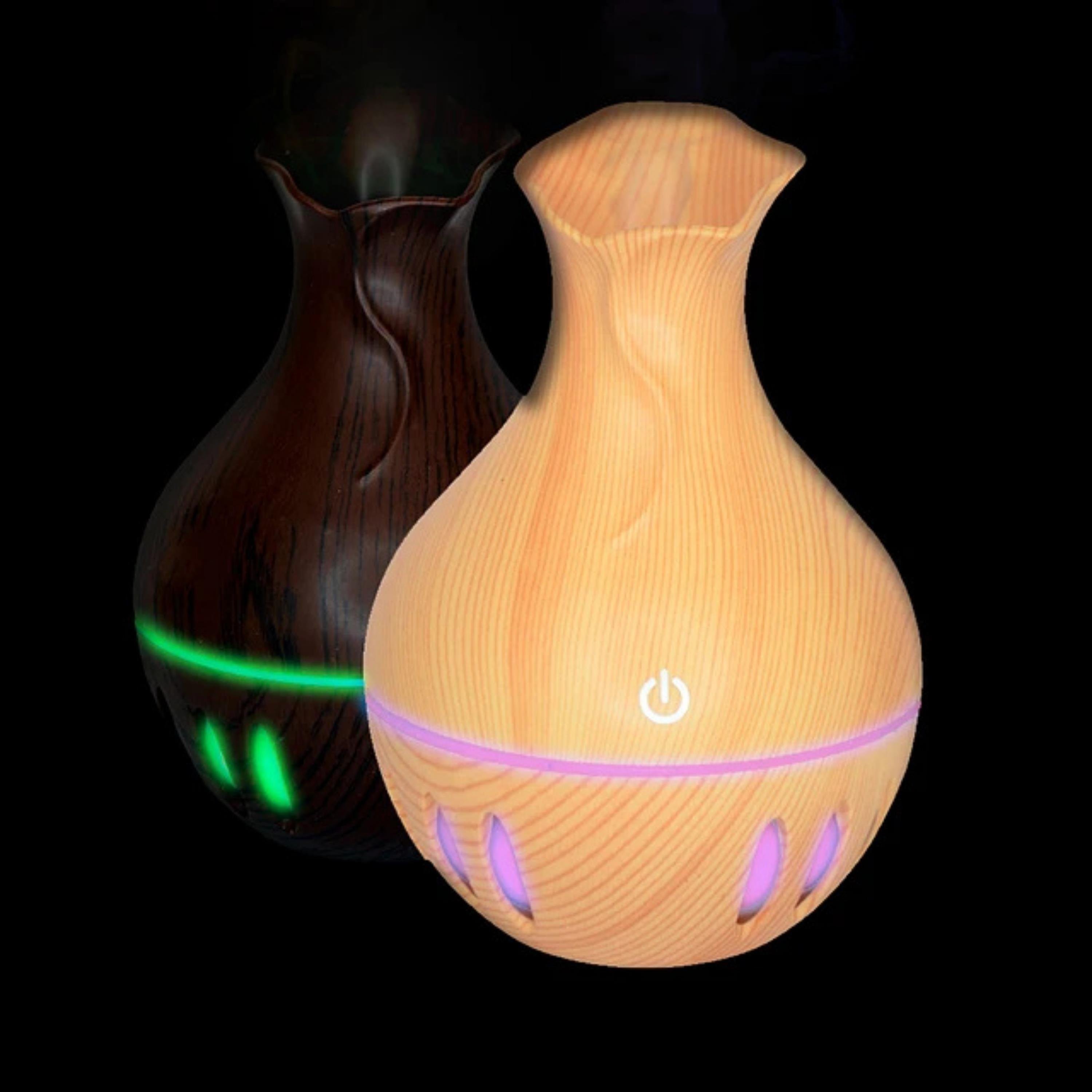 Koyu Ahşap Rengi Ultrasonik Aroma Difüzörü Led Işıklı Aromatik Oda Kokusu Ve Hava Nemlendirici