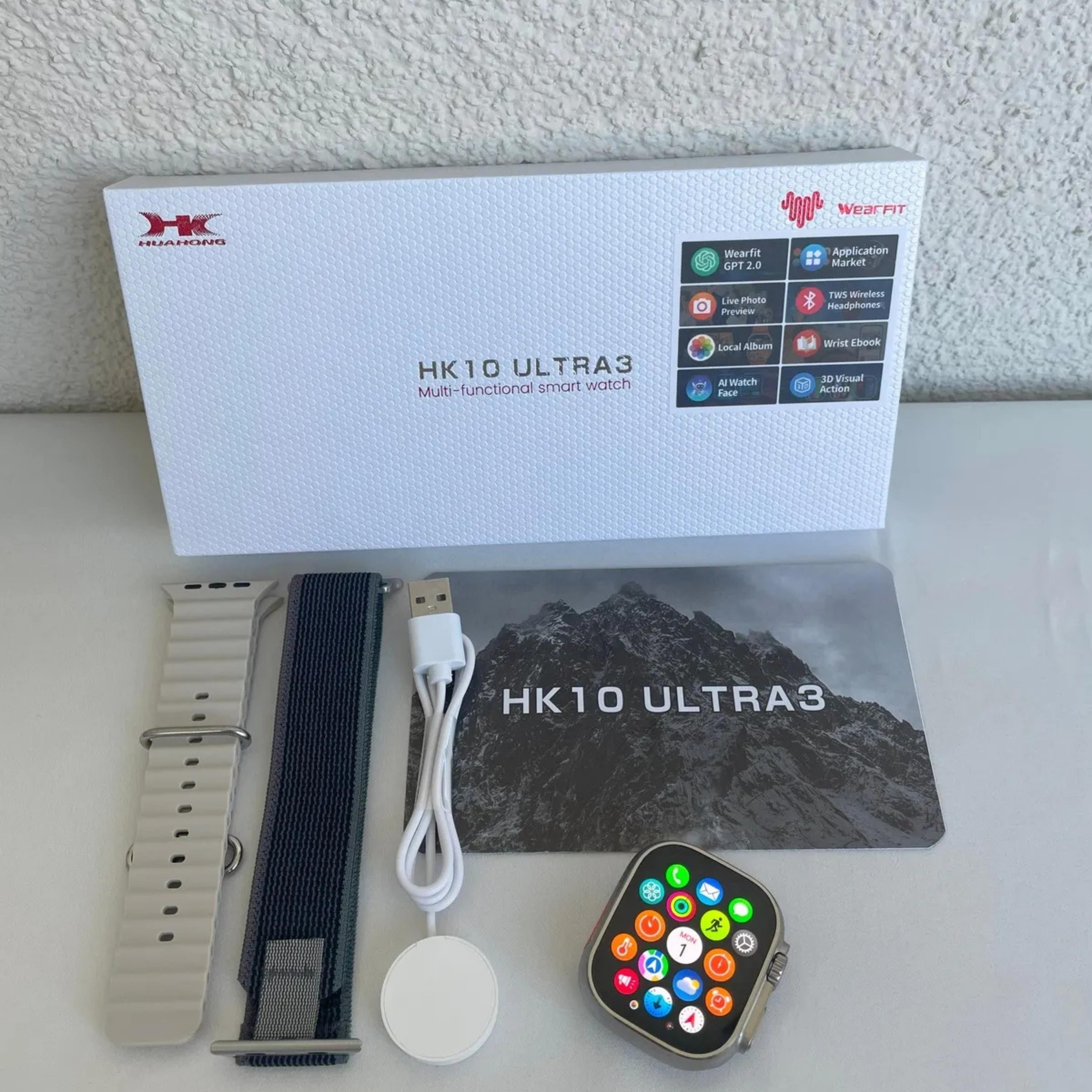 HK10 Ultra3 49mm Amoled Ekran Çift Kordonlu Akıllı Saat