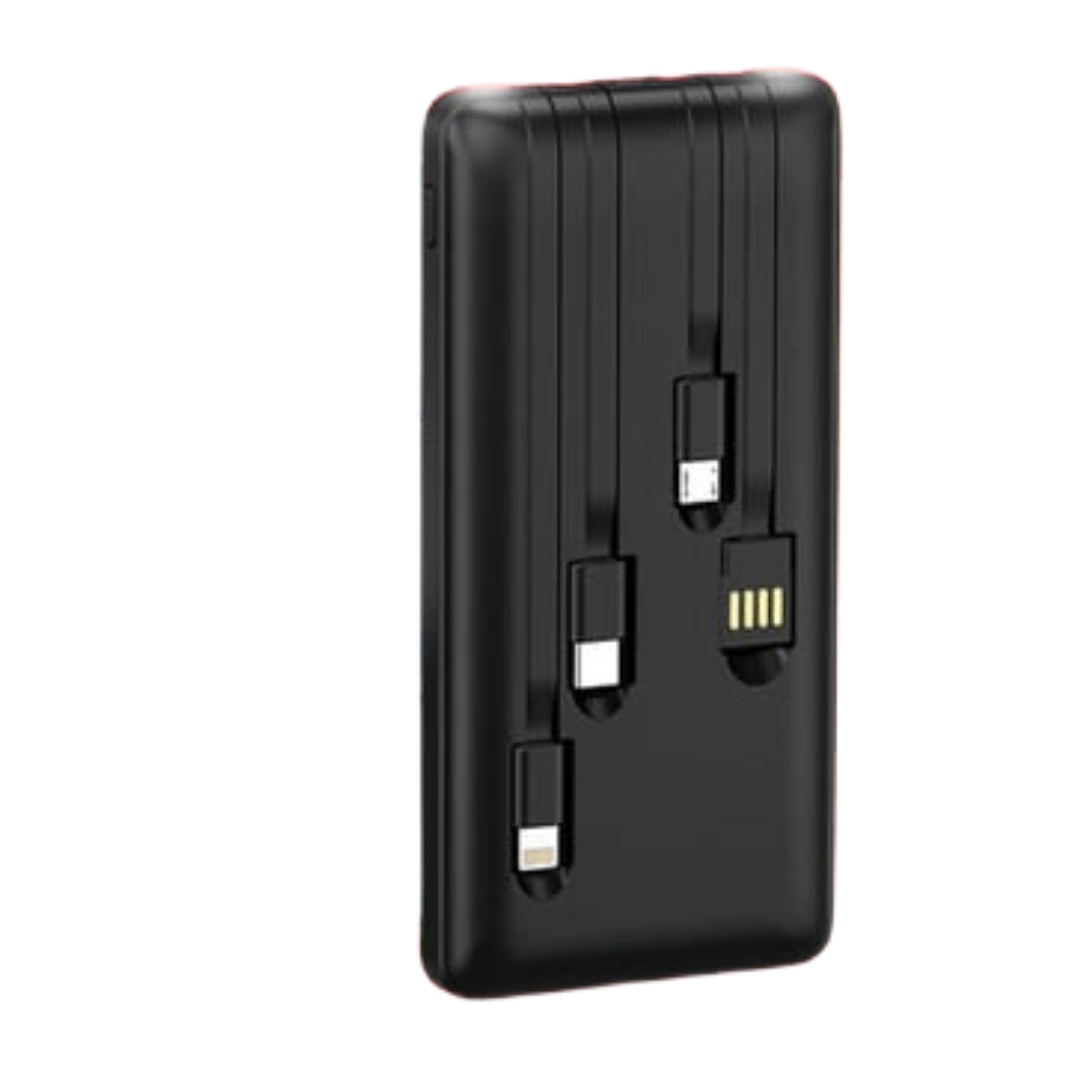 Siyah 20.000 Mah Taşınabilir Çok Kablolu 4 Çıkışlı Dijital Göstergeli Powerbank