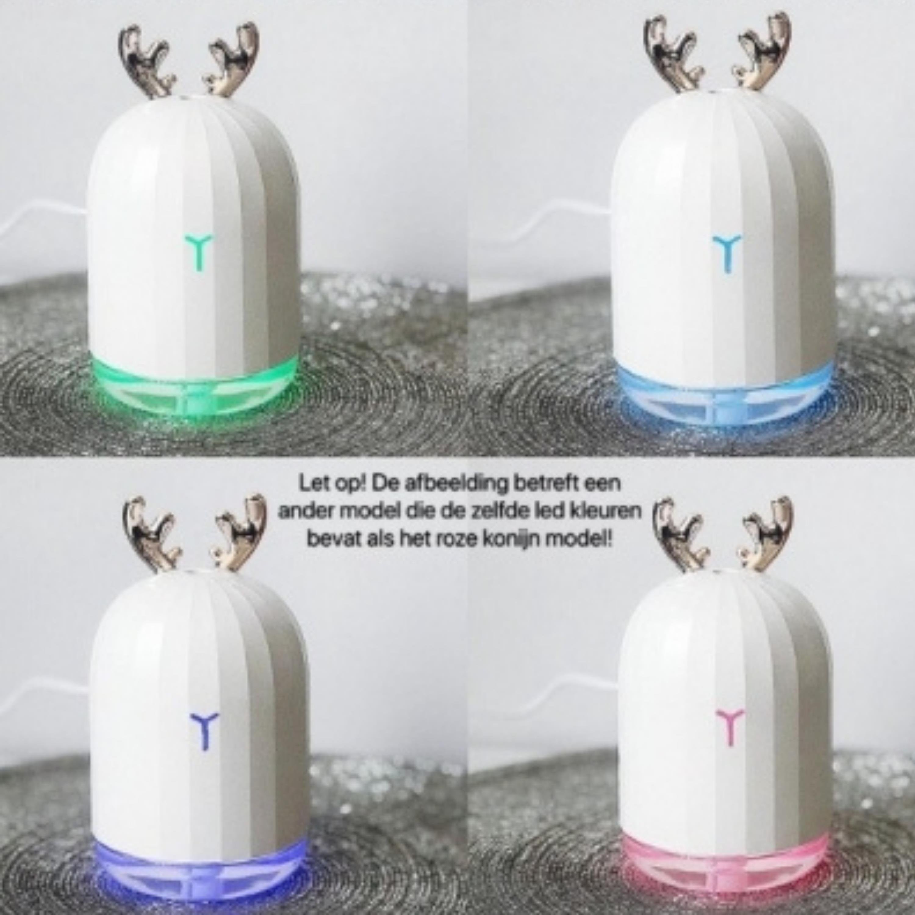 Beyaz TSV Geyik Tasarımlı Lovely Humidifier Aroma Buhar Makinesi 7 Led Işıklı Hava Nemlendirici
