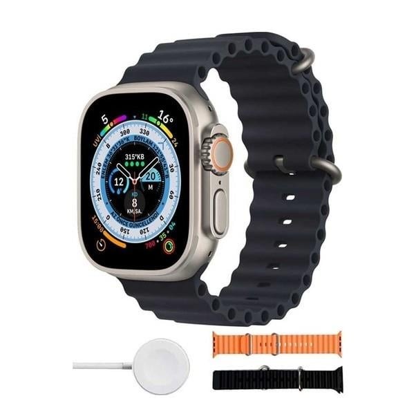 GS8 Turuncu & Siyah Kardonlu Ultra Akıllı Saat