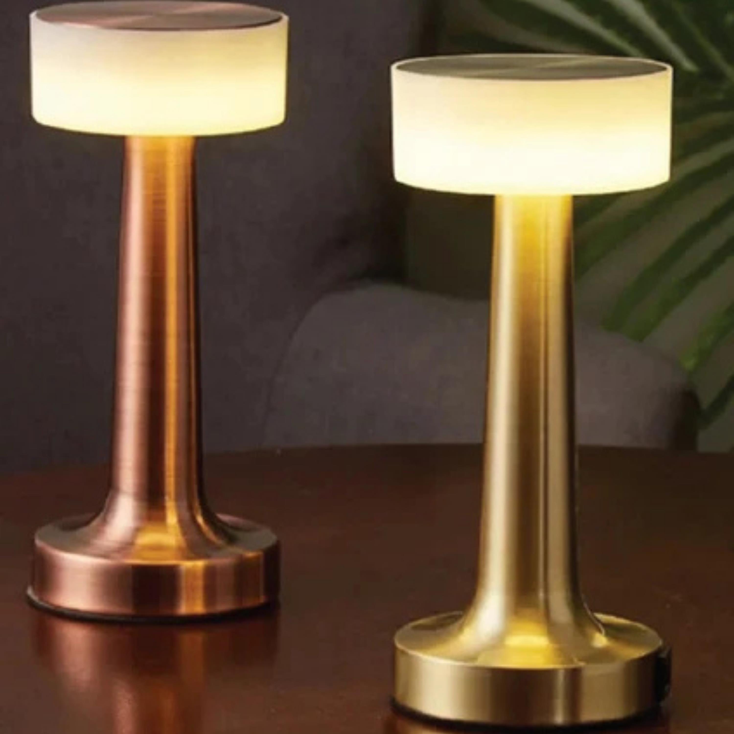 Gold 5412 Şarjlı Dokunmatik Masa Lambası Dekoratif Abajur Led 3 Renk Modlu Gece Lambası
