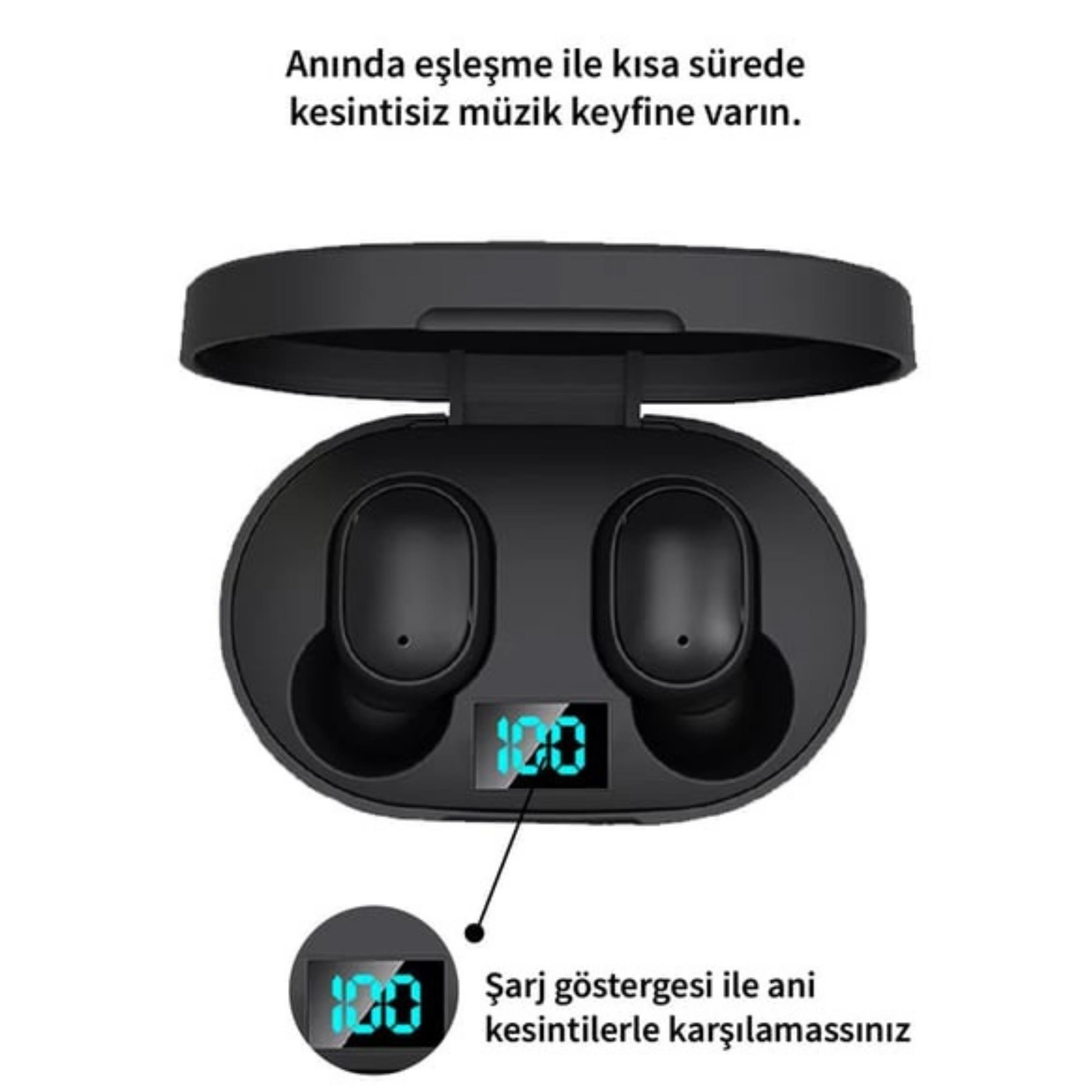 E6S Kablosuz Kulak İçi  Dijital Göstergeli Bluetooth Kulaklık