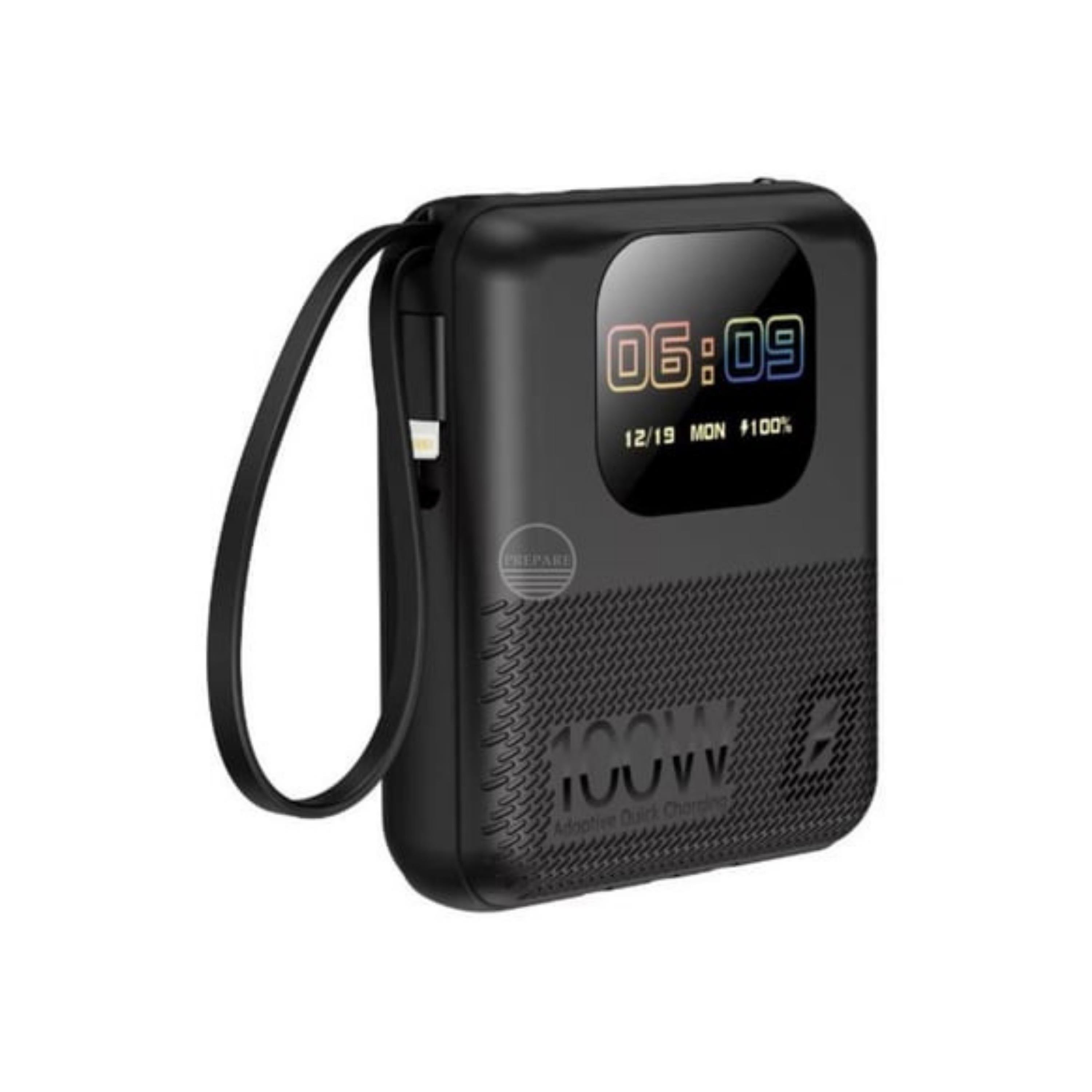 Siyah M2 Smart Treasure 10.000 Mah Dijital Göstergeli 4 Çıkışlı Akıllı Powerbank