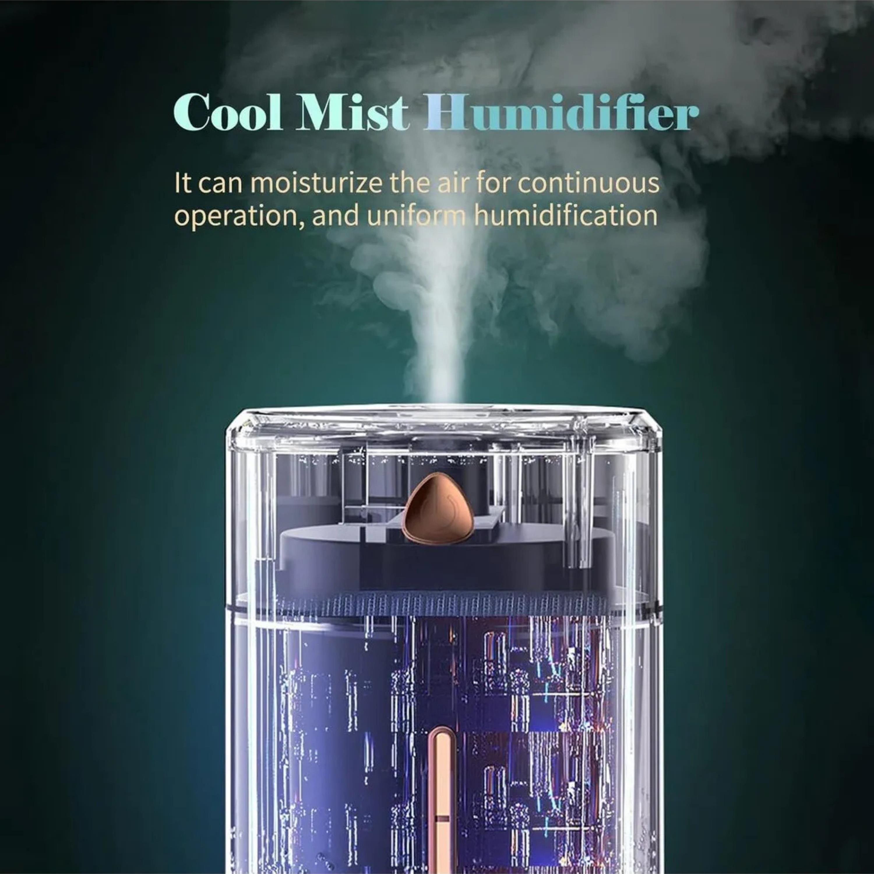 Beyaz Ultrasonik Aroma Difüzörü 1000 ML Led Işıklı Hava Nemlendirici