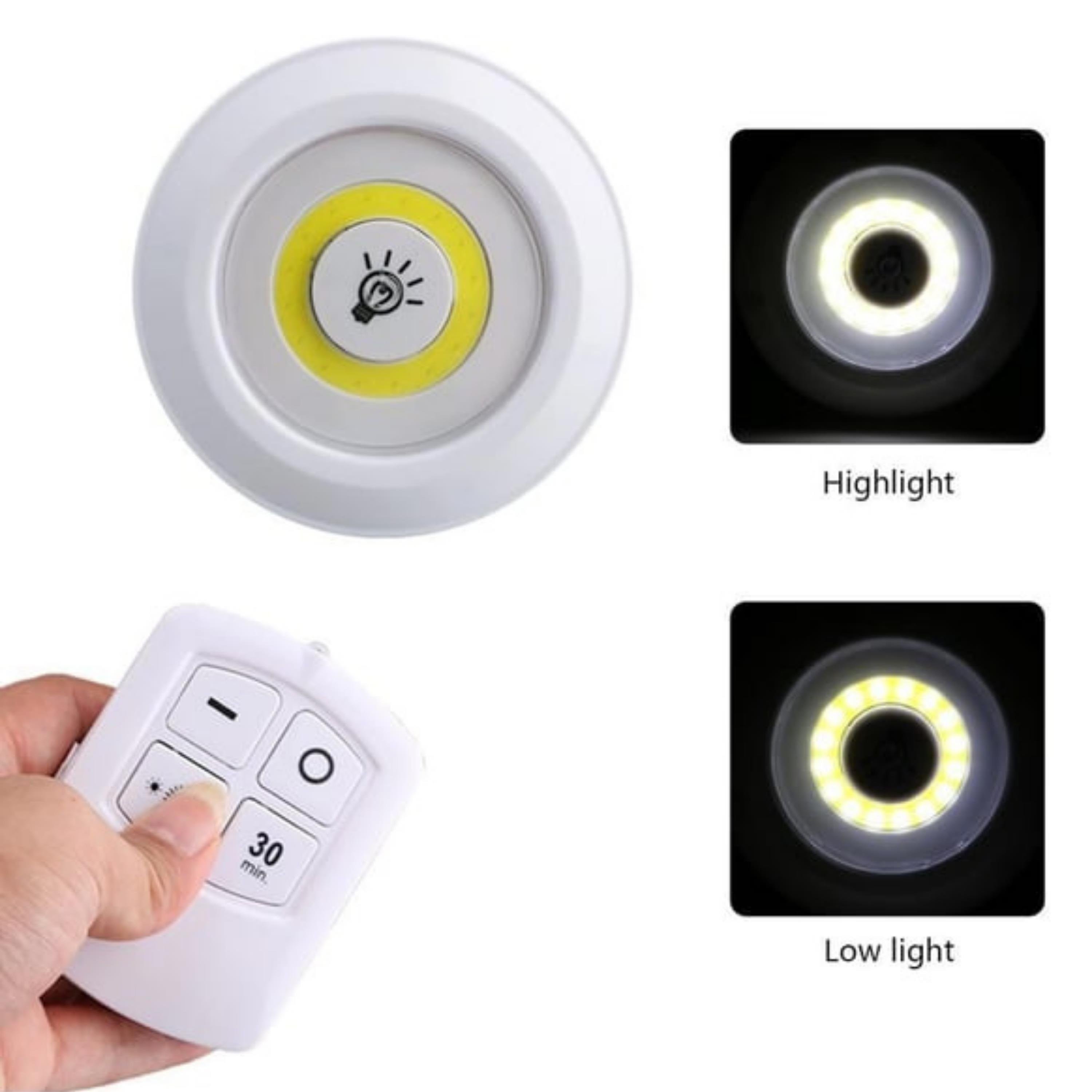 Yapışkanlı Uzaktan Kumandalı 3 Lü Led Spot Lamba Pilli