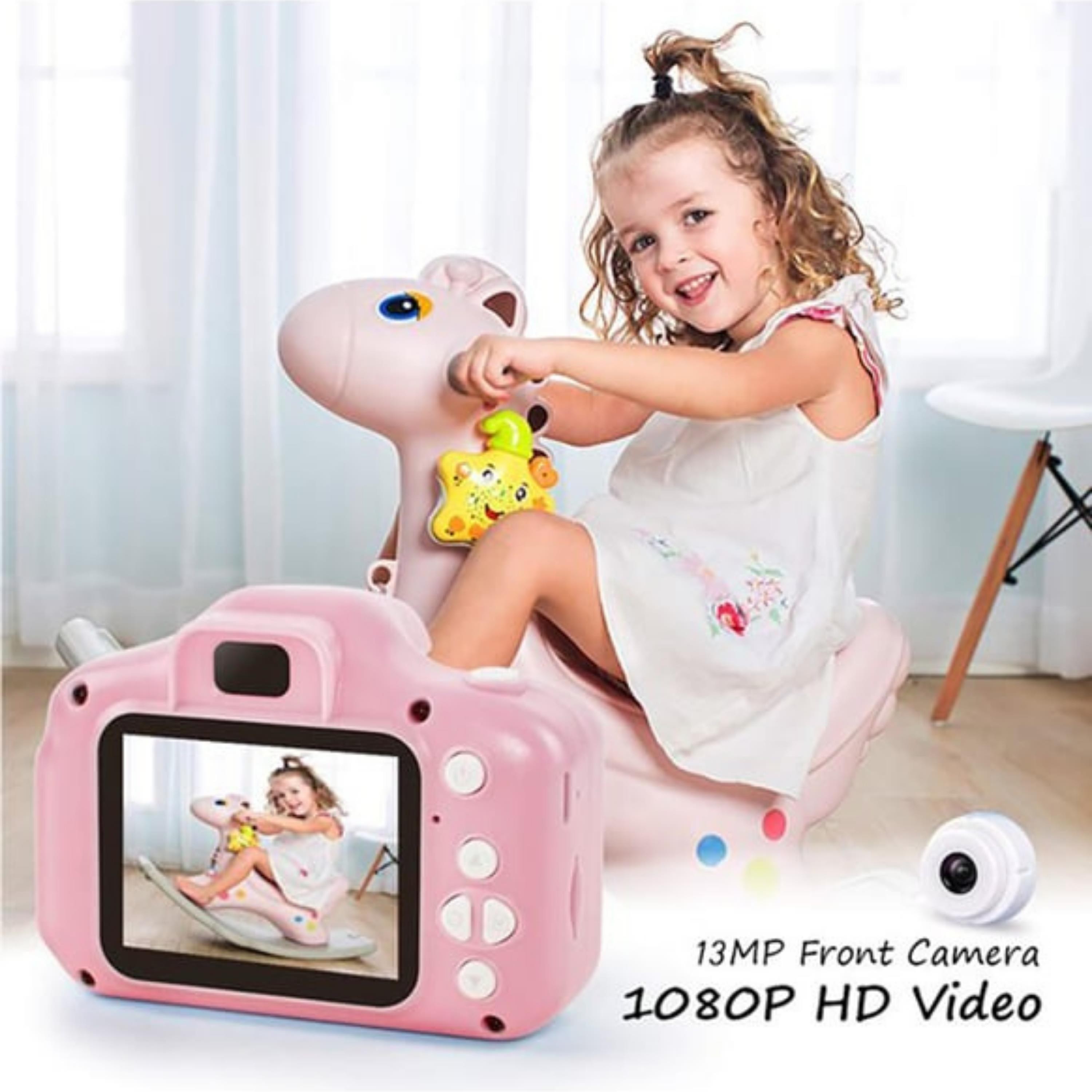 Pembe X200 Çocuklar İçin Hafıza Kartlı Mini Fotoğraf Makinesi