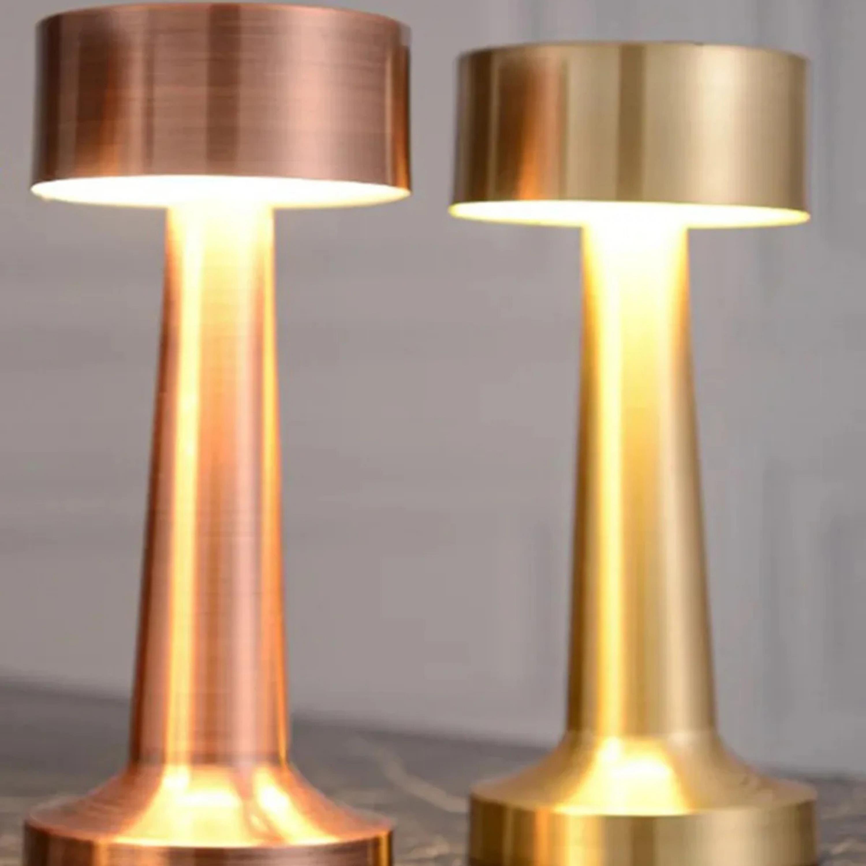Gold 5415 Şarjlı Dokunmatik Masa Lambası Dekoratif Abajur Led 3 Renk Modlu Gece Lambası
