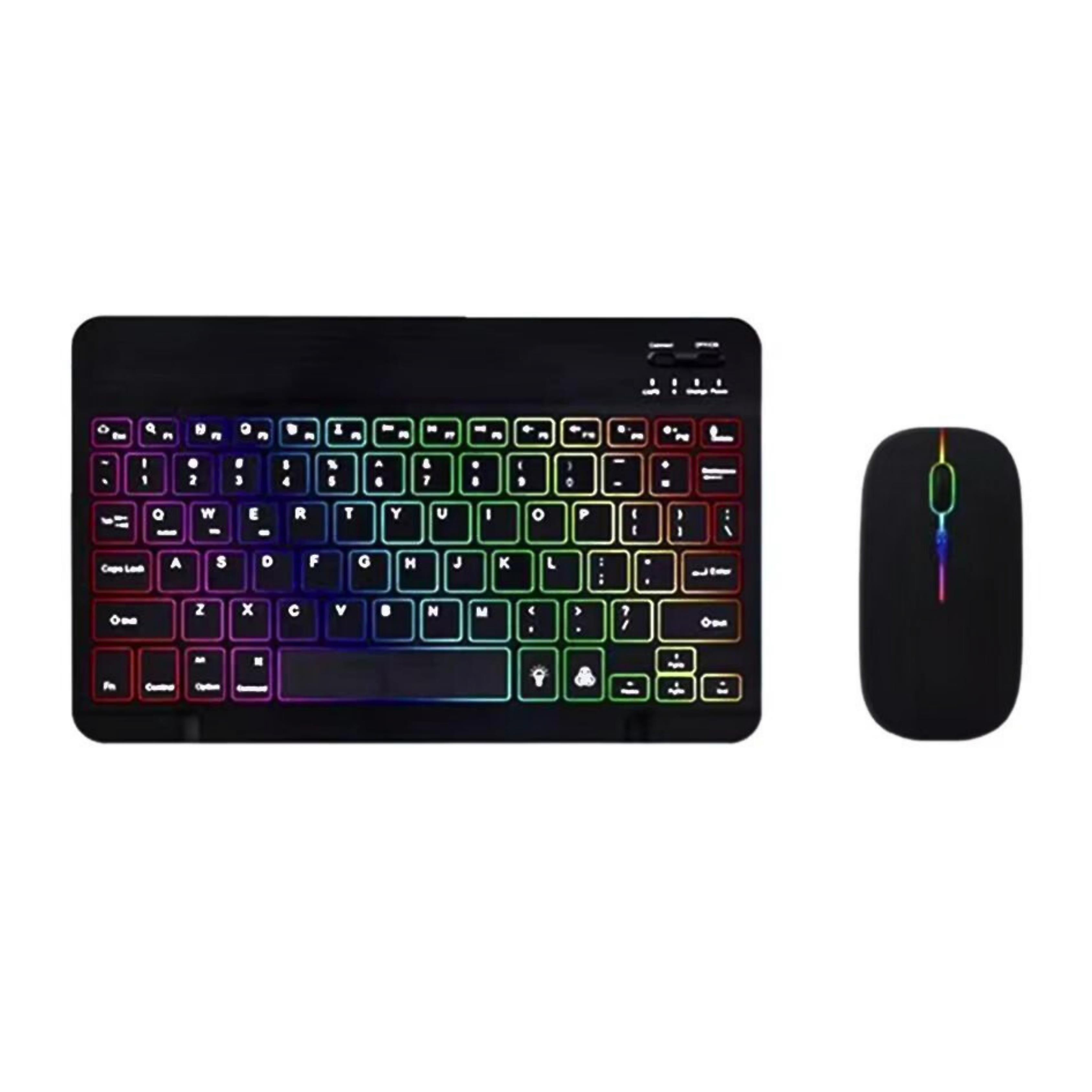 PG-8033 RGB aydınlatmalı Bt Kablosuz Klavye Mause Seti Mini