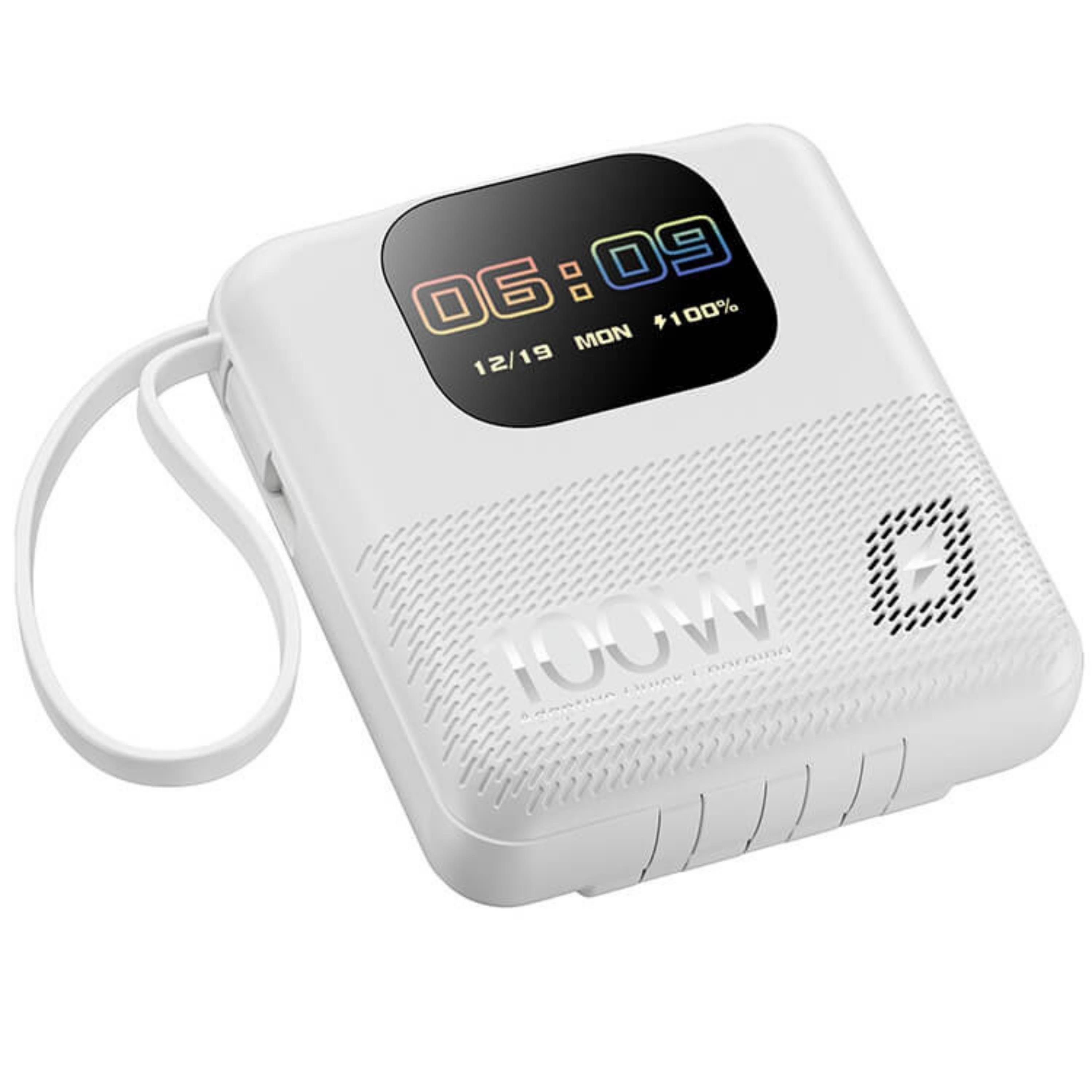 Beyaz M2 Smart Treasure 10.000 Mah Dijital Göstergeli 4 Çıkışlı Akıllı Powerbank