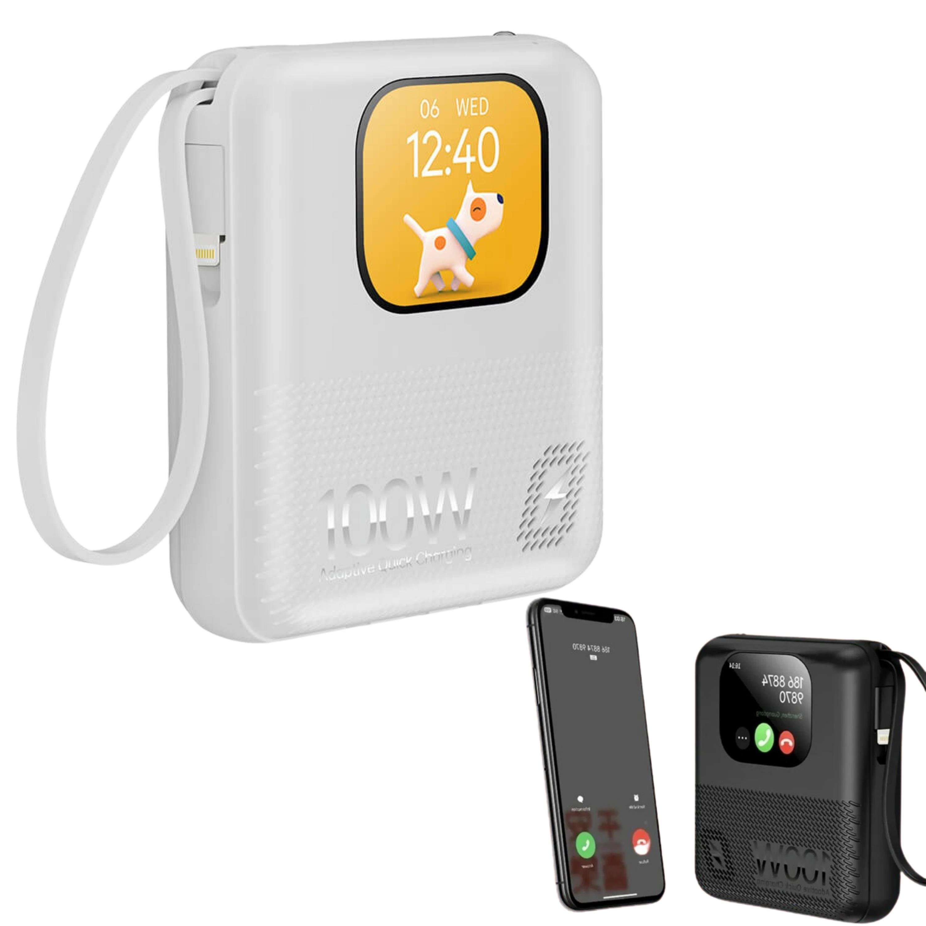 Beyaz M2 Smart Treasure 10.000 Mah Dijital Göstergeli 4 Çıkışlı Akıllı Powerbank